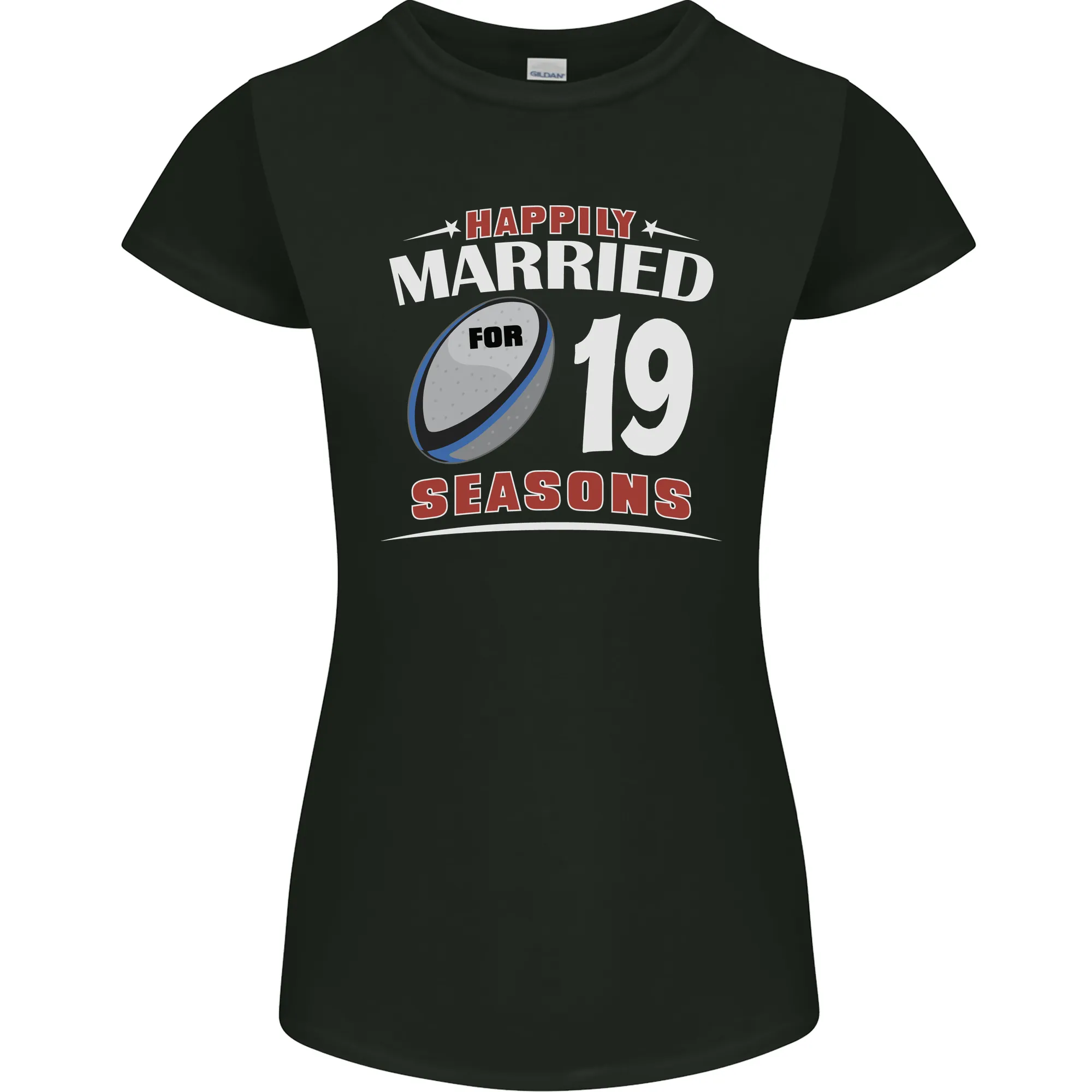 19 Year Wedding Anniversary 19th Rugby Womens Petite Cut T-Shirt
