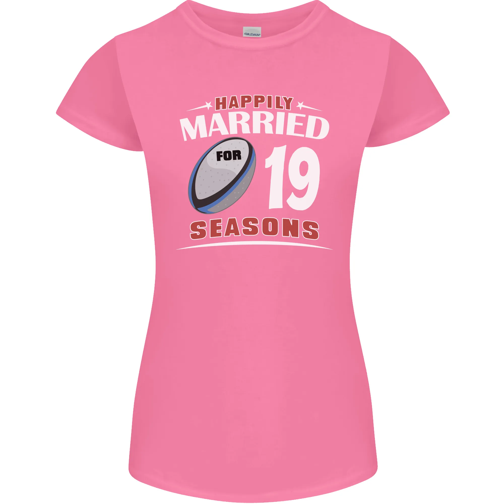 19 Year Wedding Anniversary 19th Rugby Womens Petite Cut T-Shirt