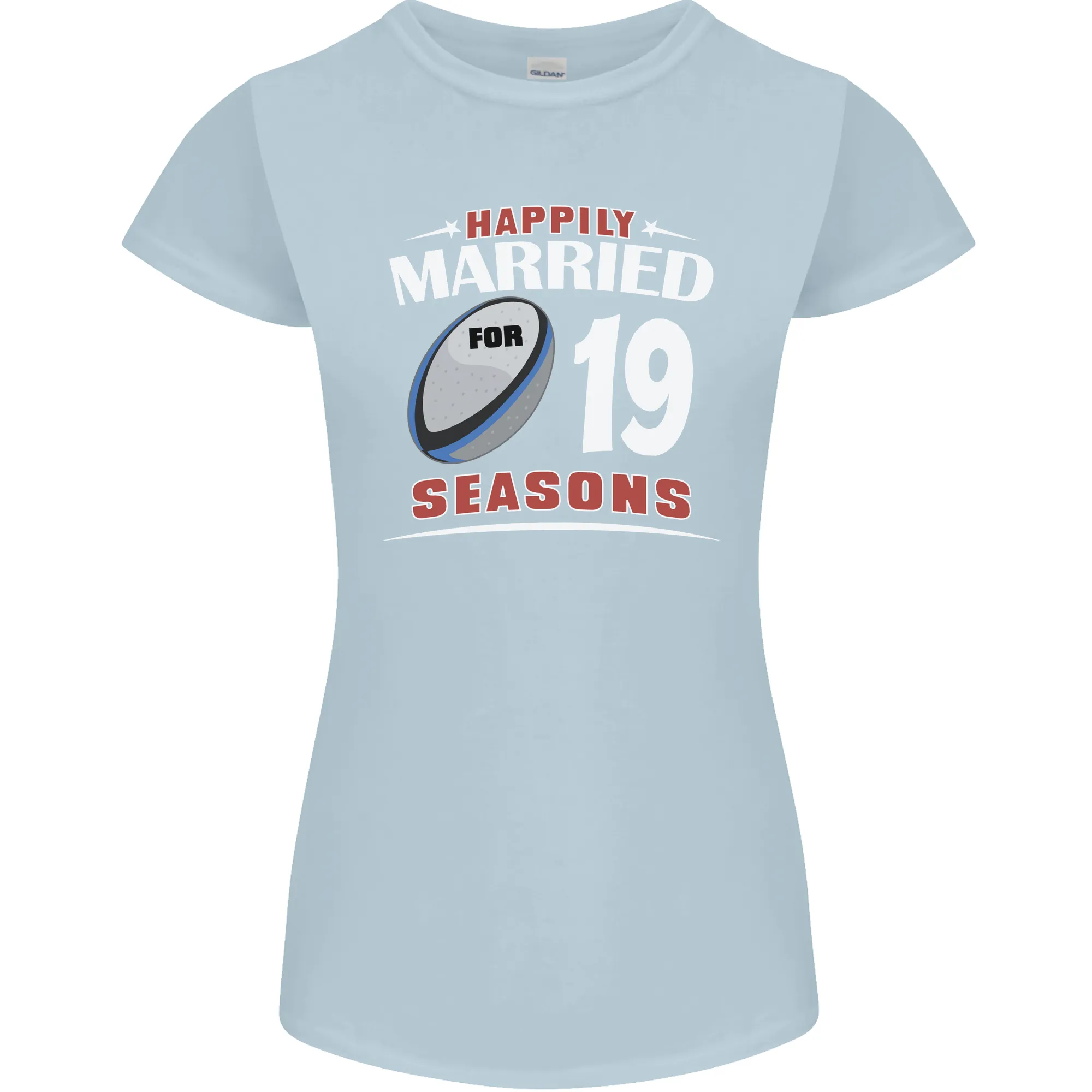 19 Year Wedding Anniversary 19th Rugby Womens Petite Cut T-Shirt