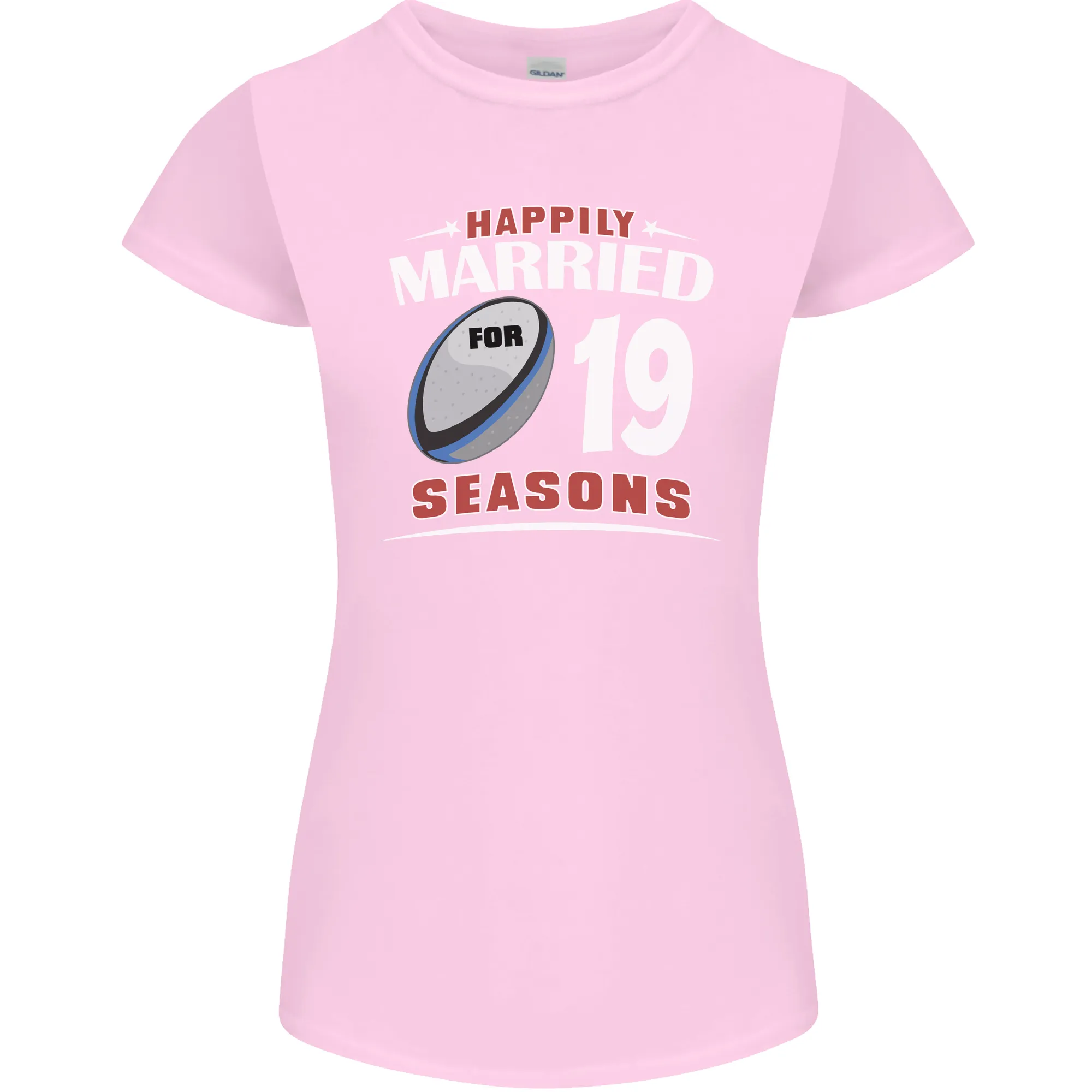 19 Year Wedding Anniversary 19th Rugby Womens Petite Cut T-Shirt