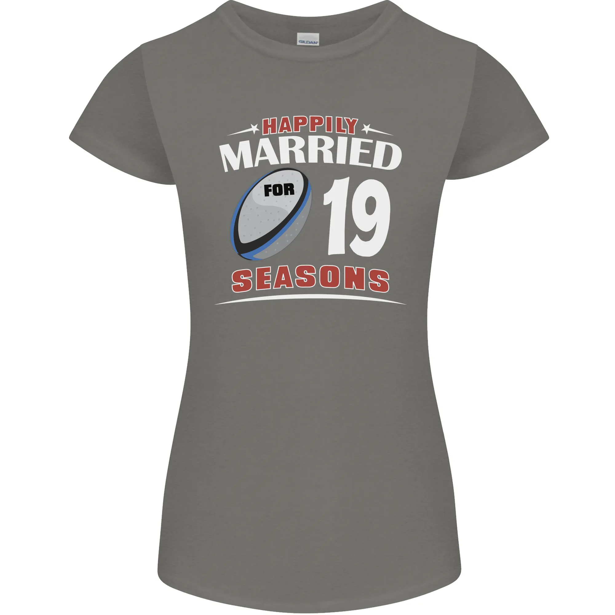 19 Year Wedding Anniversary 19th Rugby Womens Petite Cut T-Shirt