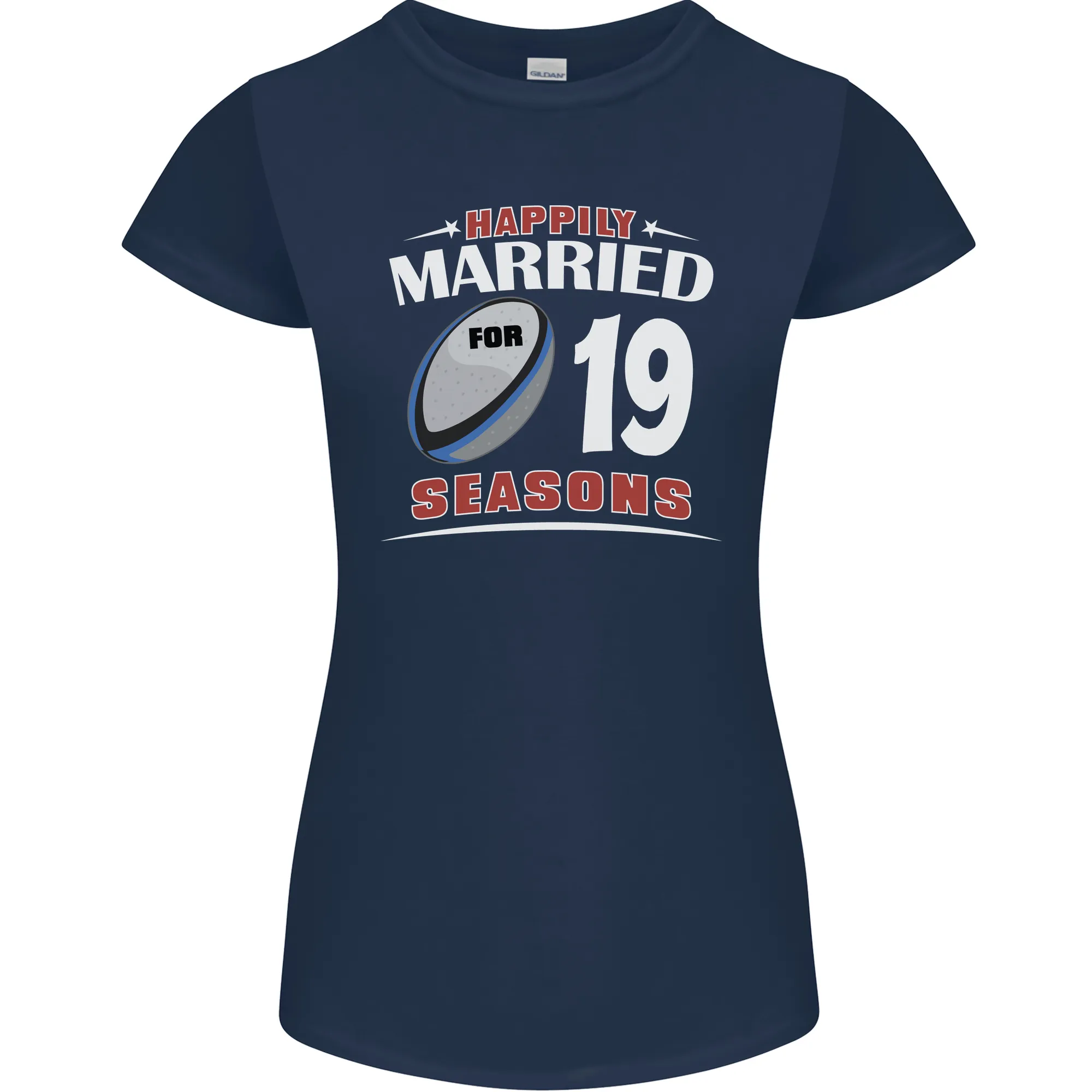 19 Year Wedding Anniversary 19th Rugby Womens Petite Cut T-Shirt