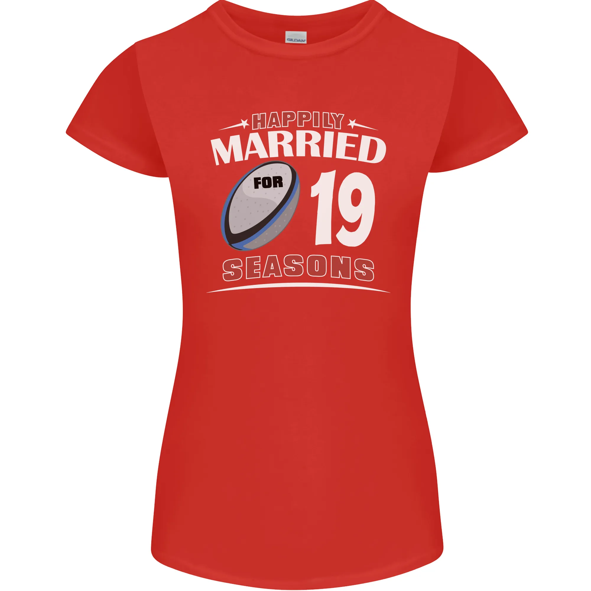 19 Year Wedding Anniversary 19th Rugby Womens Petite Cut T-Shirt