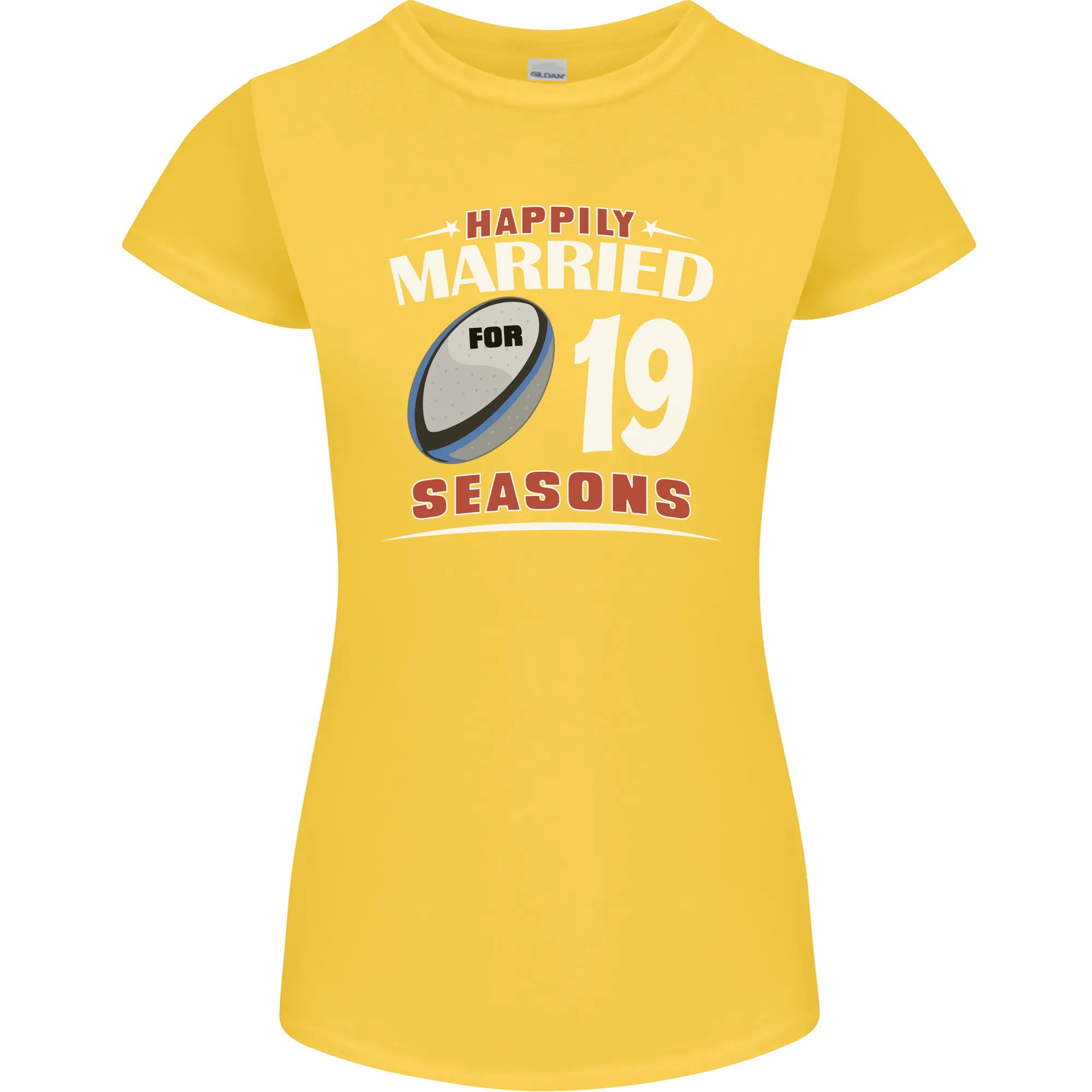 19 Year Wedding Anniversary 19th Rugby Womens Petite Cut T-Shirt