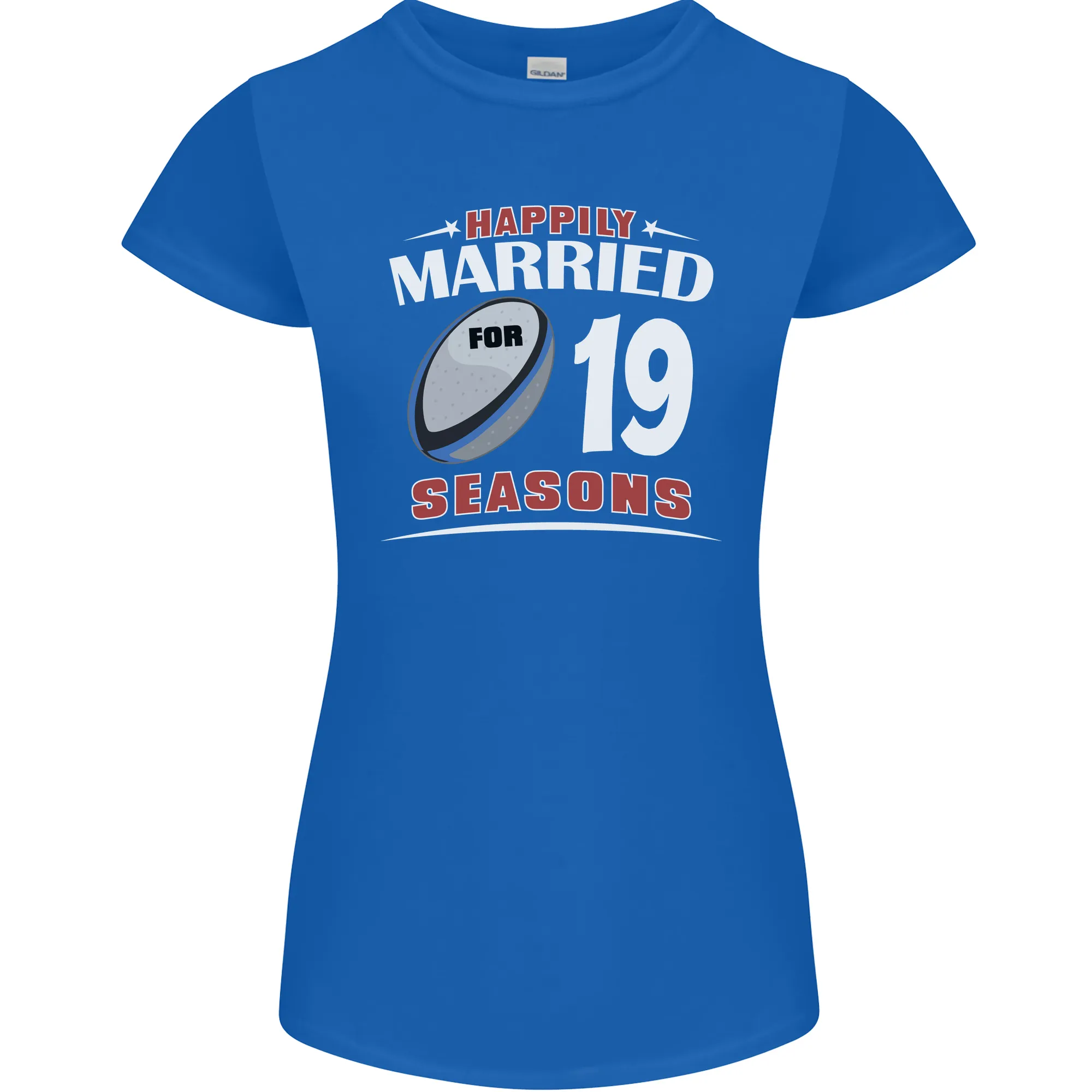 19 Year Wedding Anniversary 19th Rugby Womens Petite Cut T-Shirt