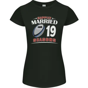 19 Year Wedding Anniversary 19th Rugby Womens Petite Cut T-Shirt