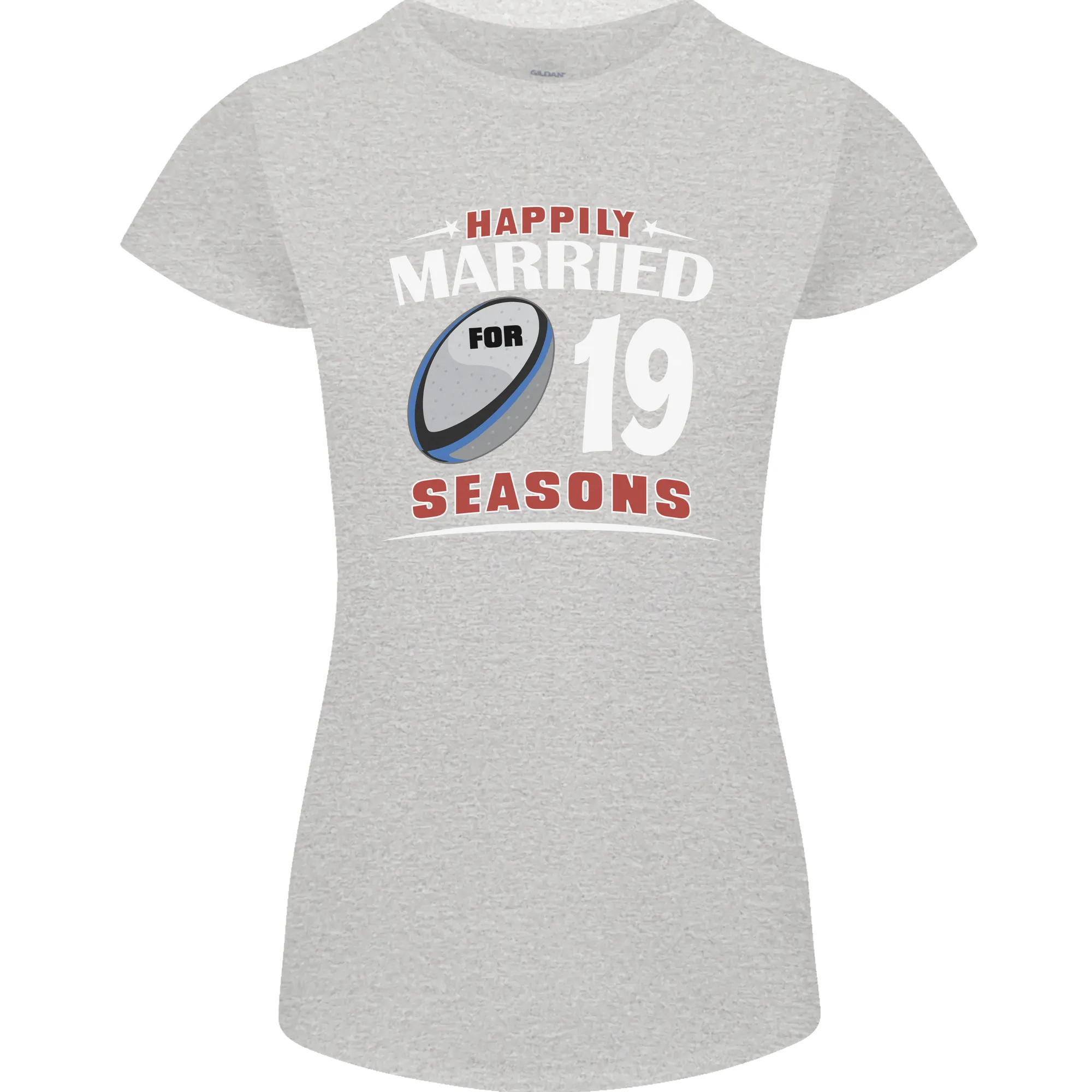 19 Year Wedding Anniversary 19th Rugby Womens Petite Cut T-Shirt