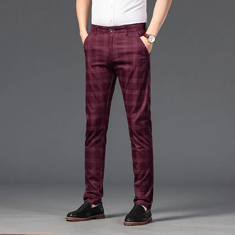 Angelo Ricci™ Brand Plaid Business-Men Style Dress Pants