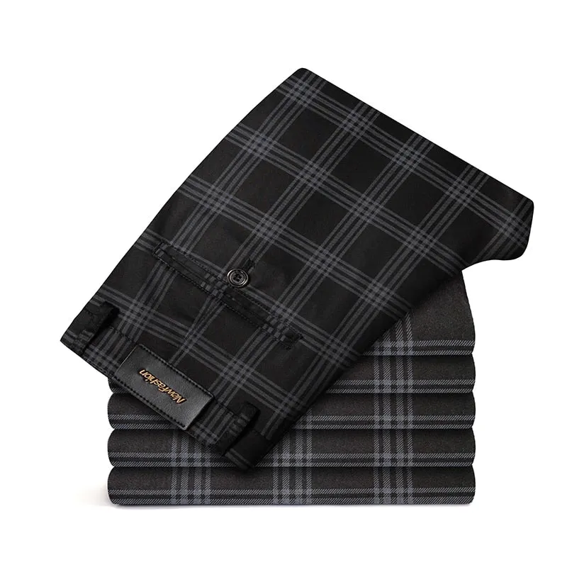 Angelo Ricci™ Brand Plaid Business-Men Style Dress Pants