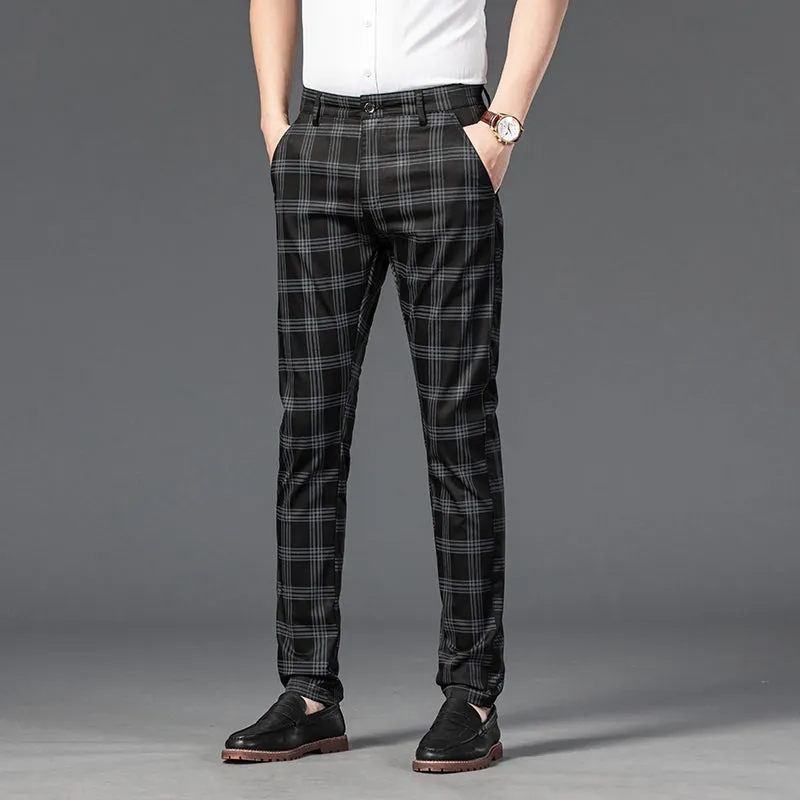 Angelo Ricci™ Brand Plaid Business-Men Style Dress Pants