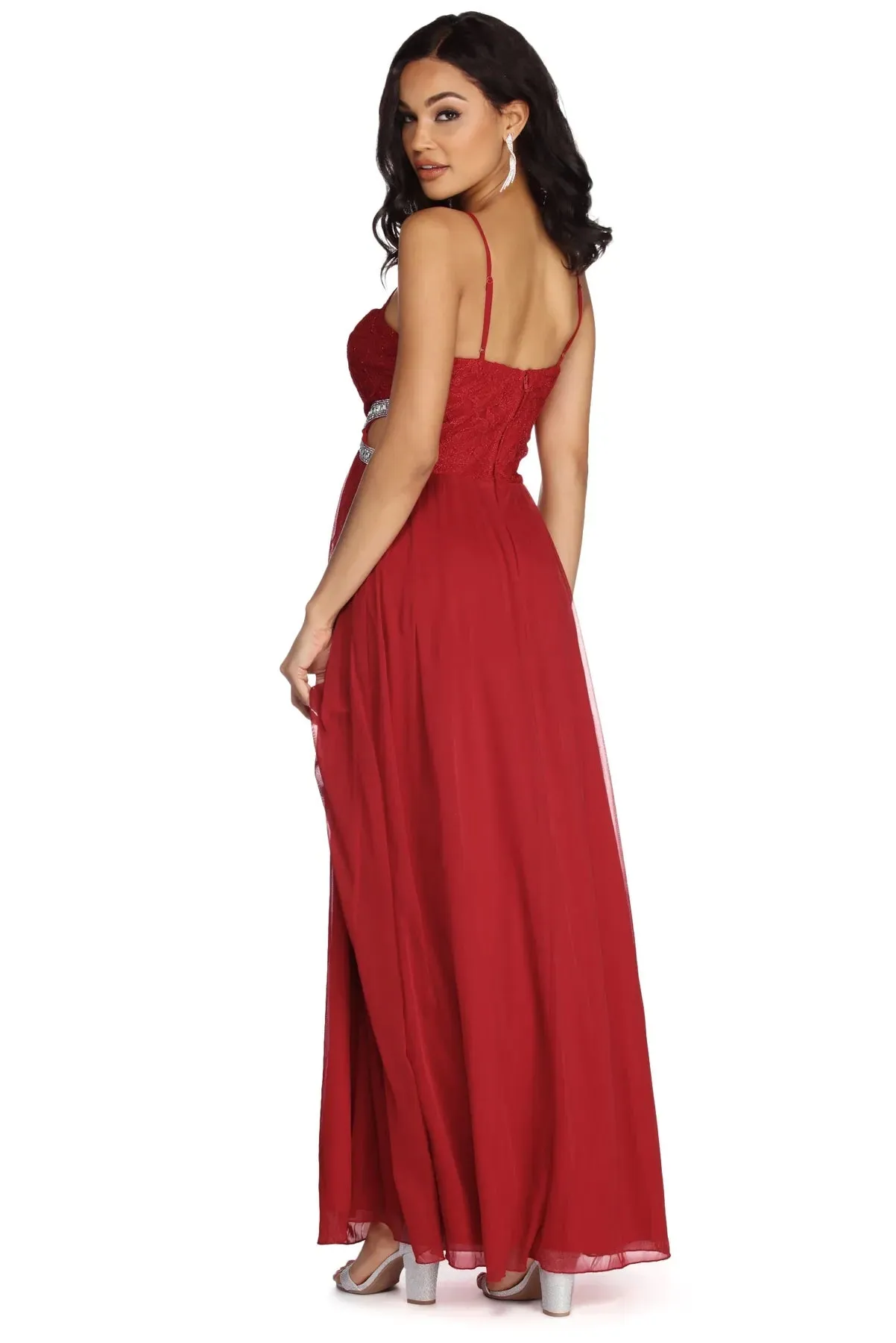 Anya Formal Lace And Gemstone Dress