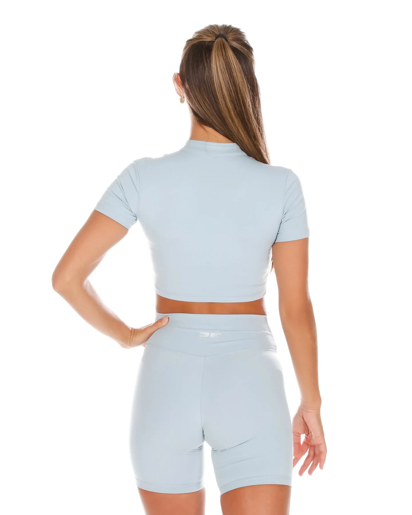 Aura Zip Tee - Light Blue
