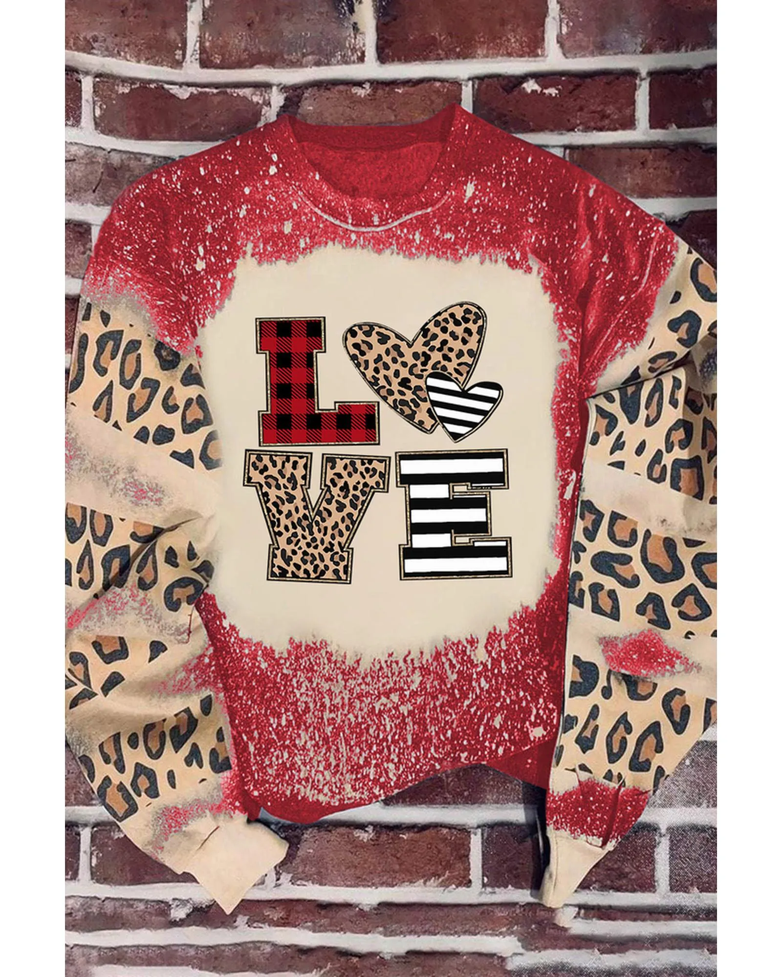 Azura Exchange Leopard LOVE Element Sweatshirt - S