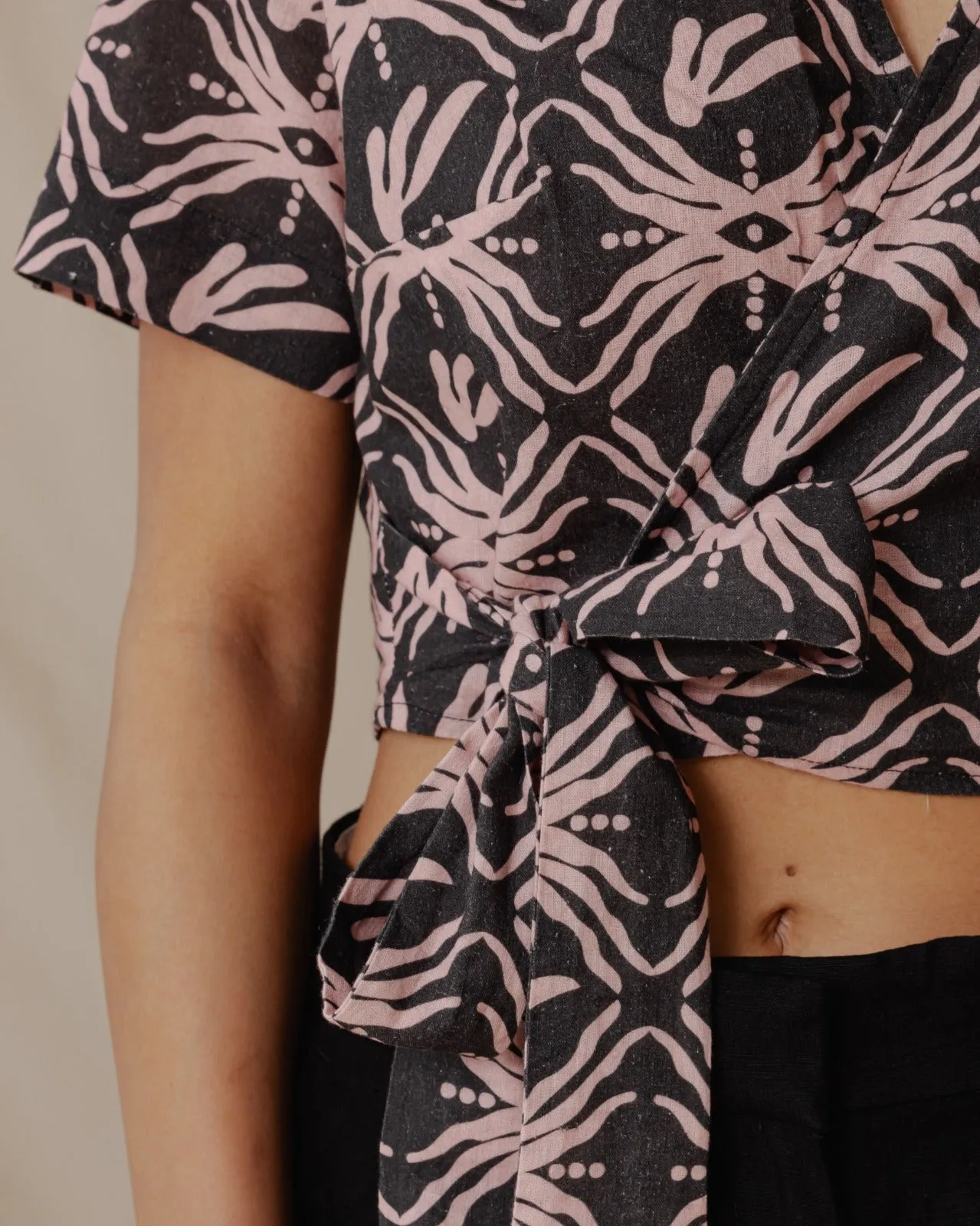Bali Trip Linen Top Charcoal