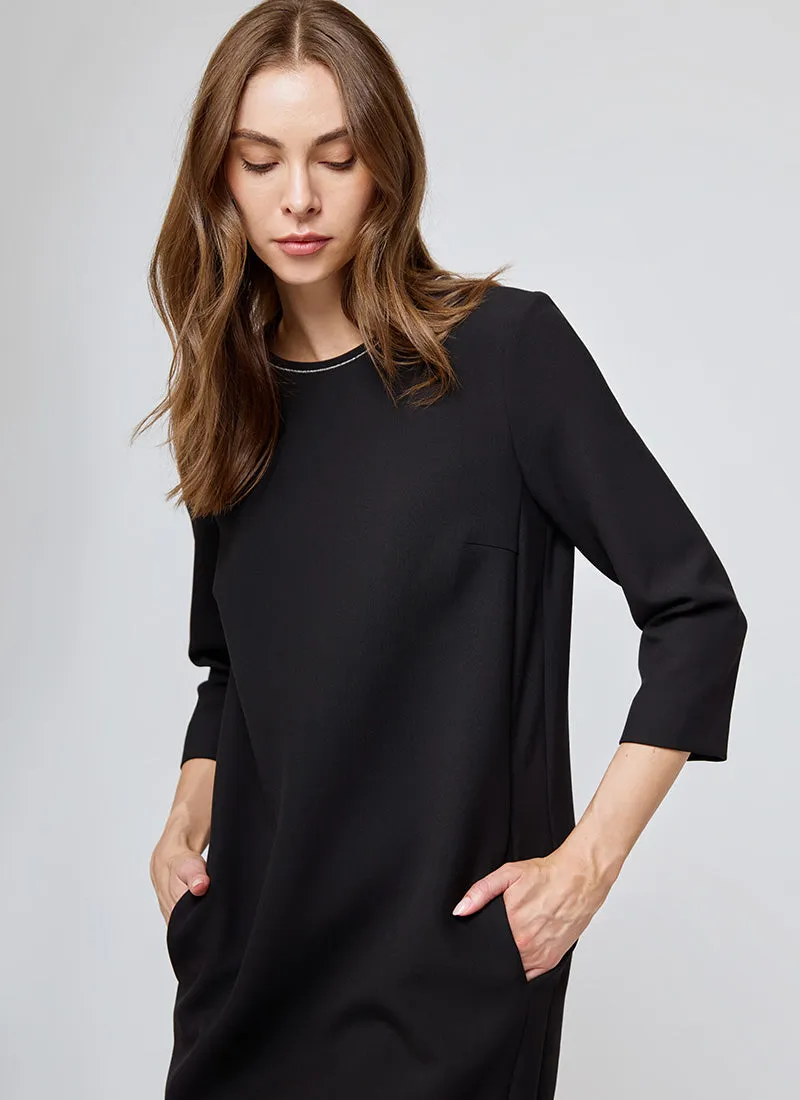 Bistretch Crewneck Midi Dress