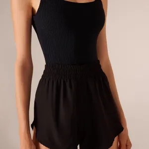 Black High Waist Swim Short
