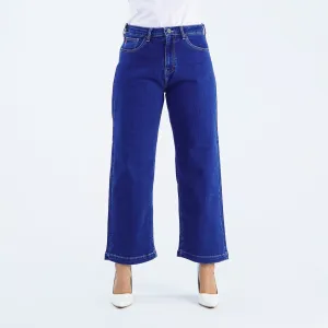 Bobson Japanese Ladies Basic Denim Baggy Jeans 153960 (Medium Shade)