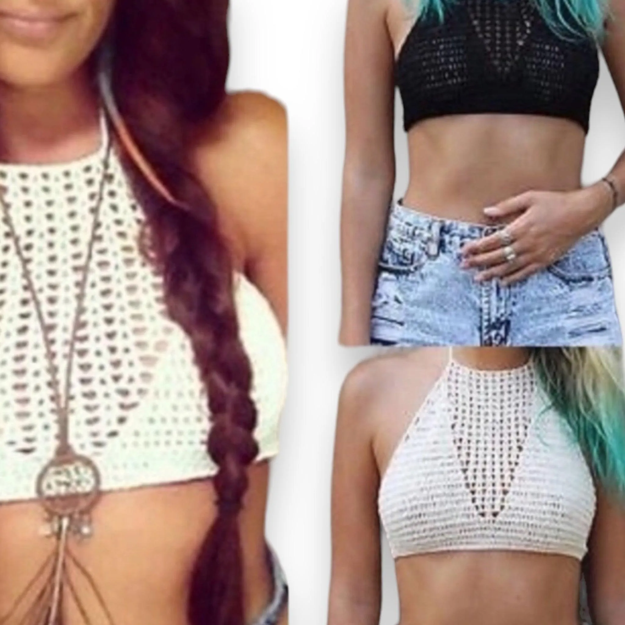 Boho Crochet Bikini Crop Top