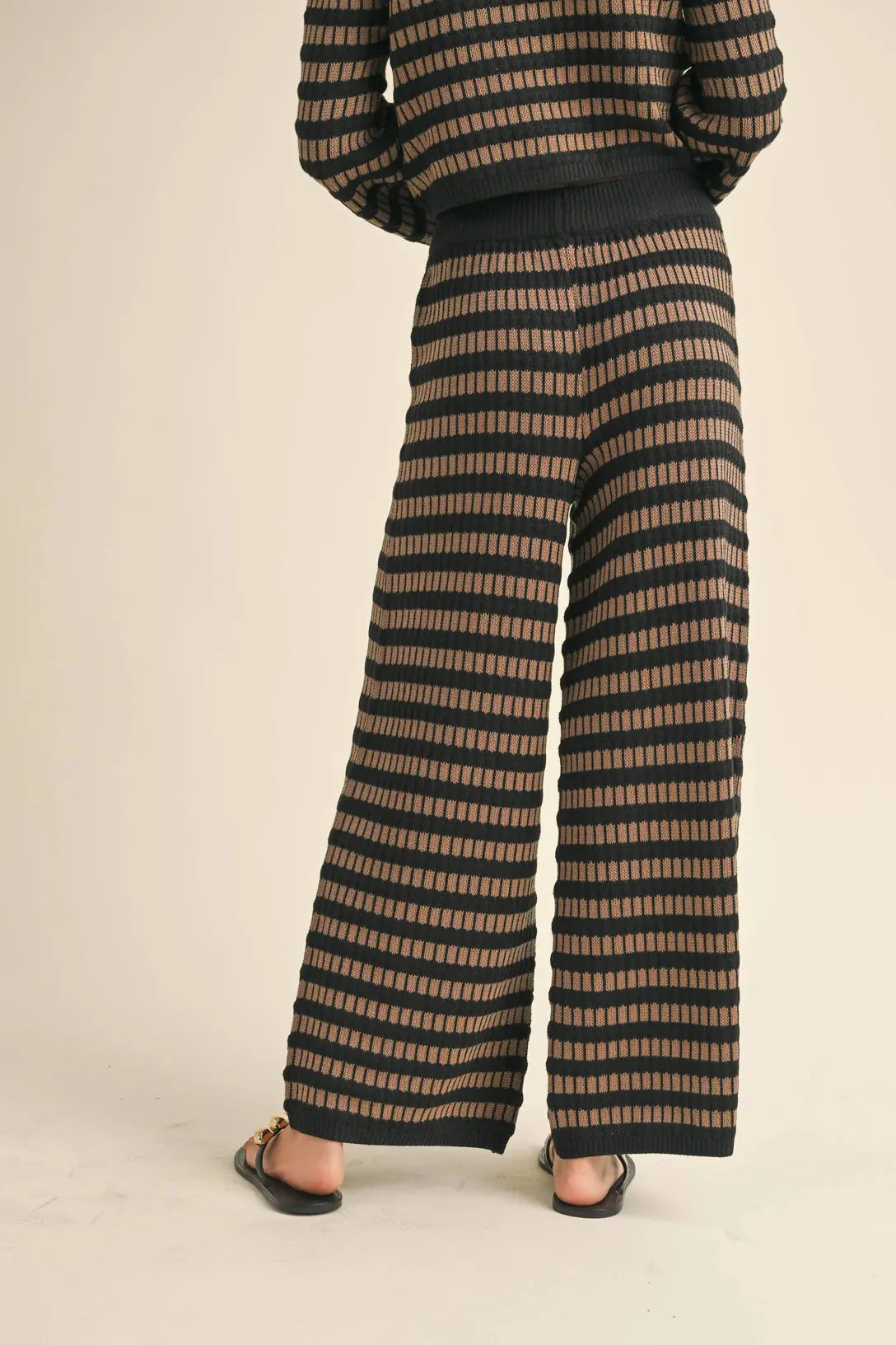 Brown Striped Knit Pants