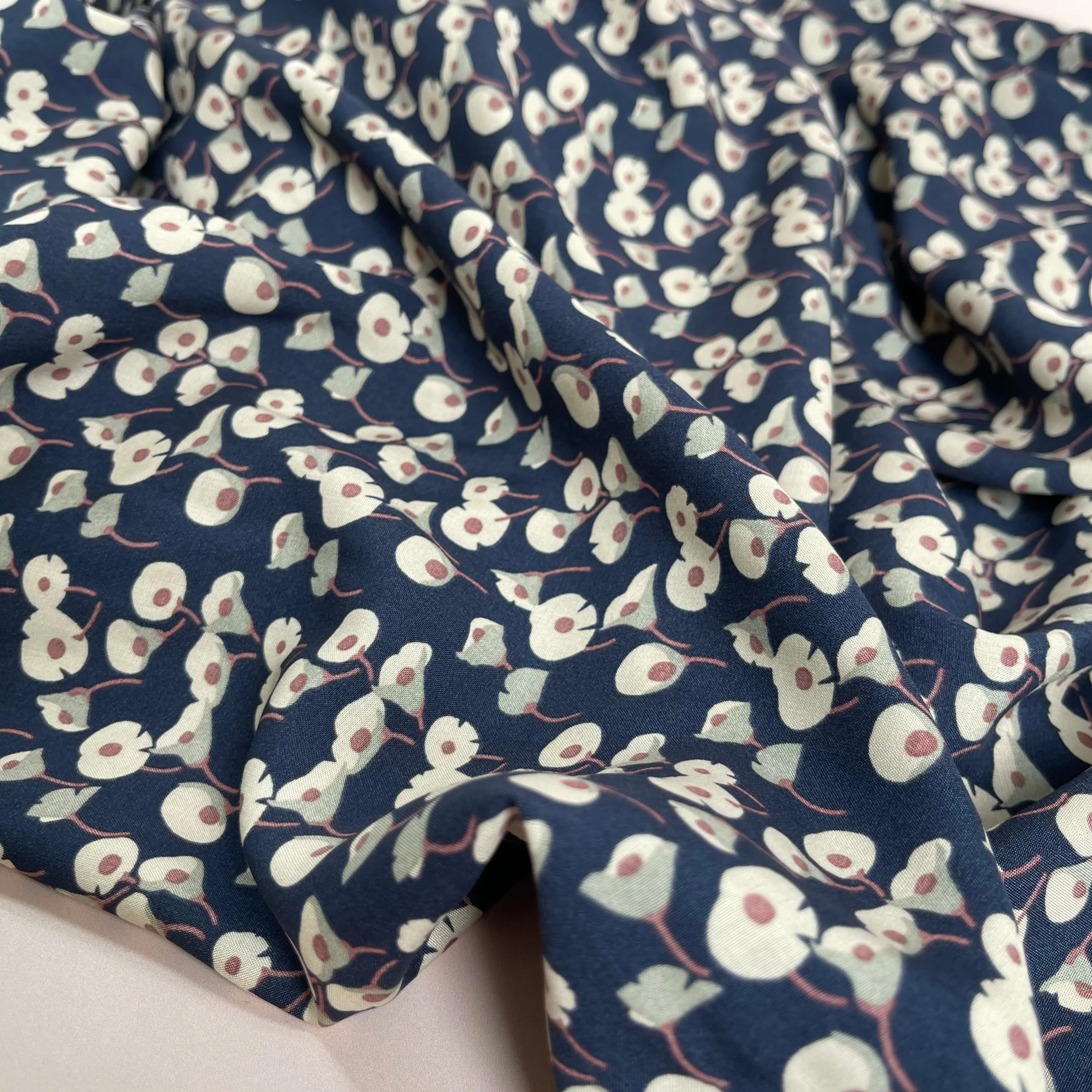 Calla Lily Denim Viscose Fabric