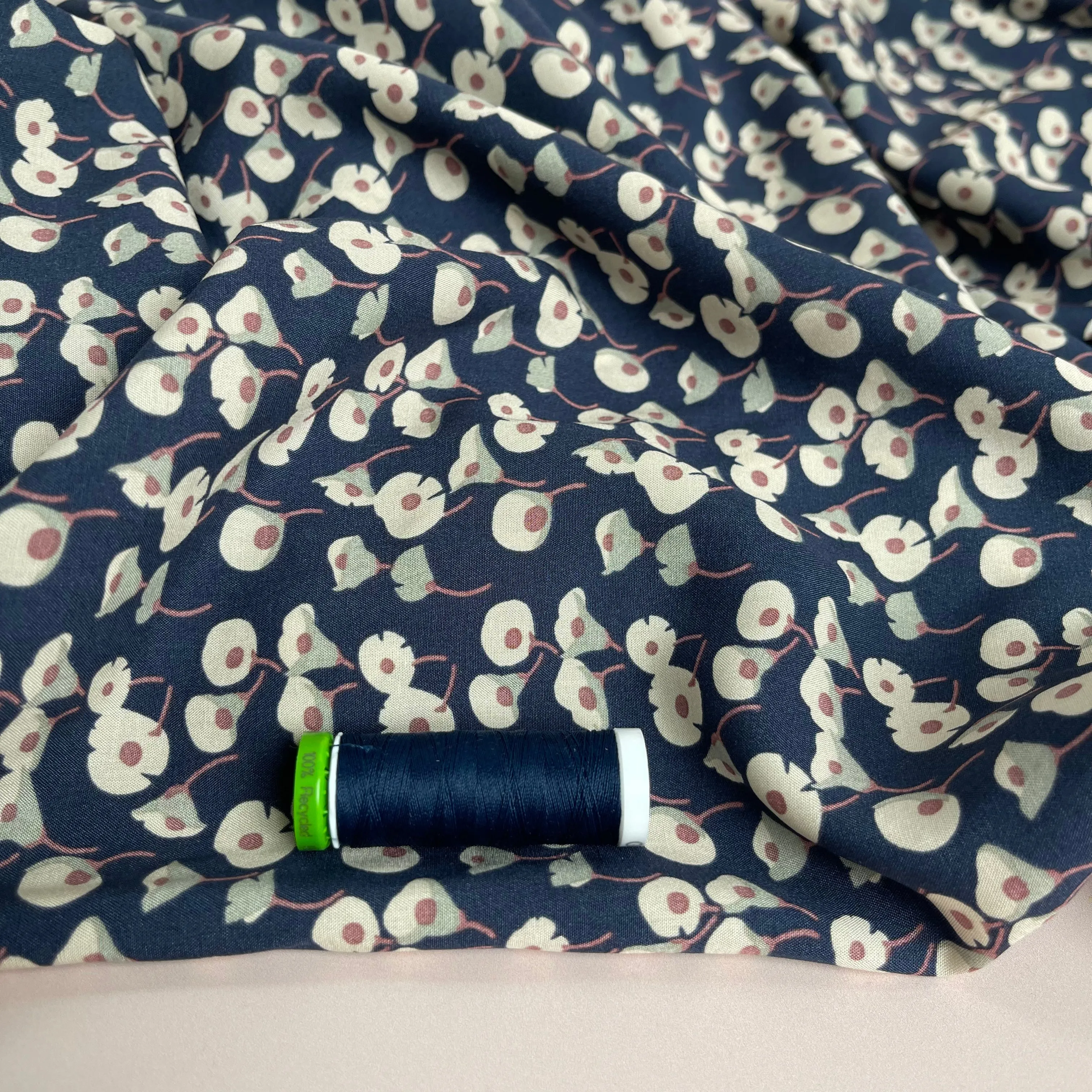 Calla Lily Denim Viscose Fabric