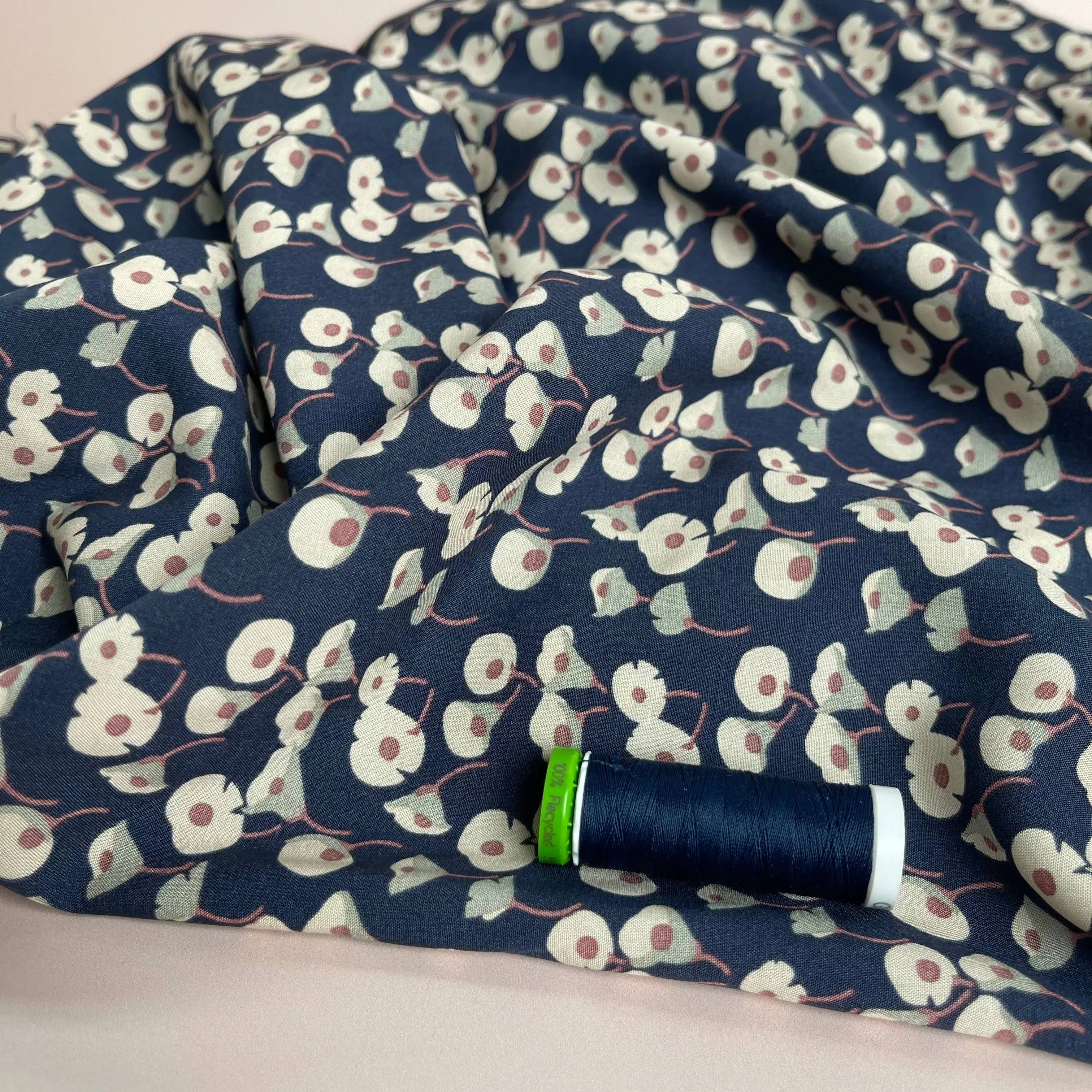Calla Lily Denim Viscose Fabric