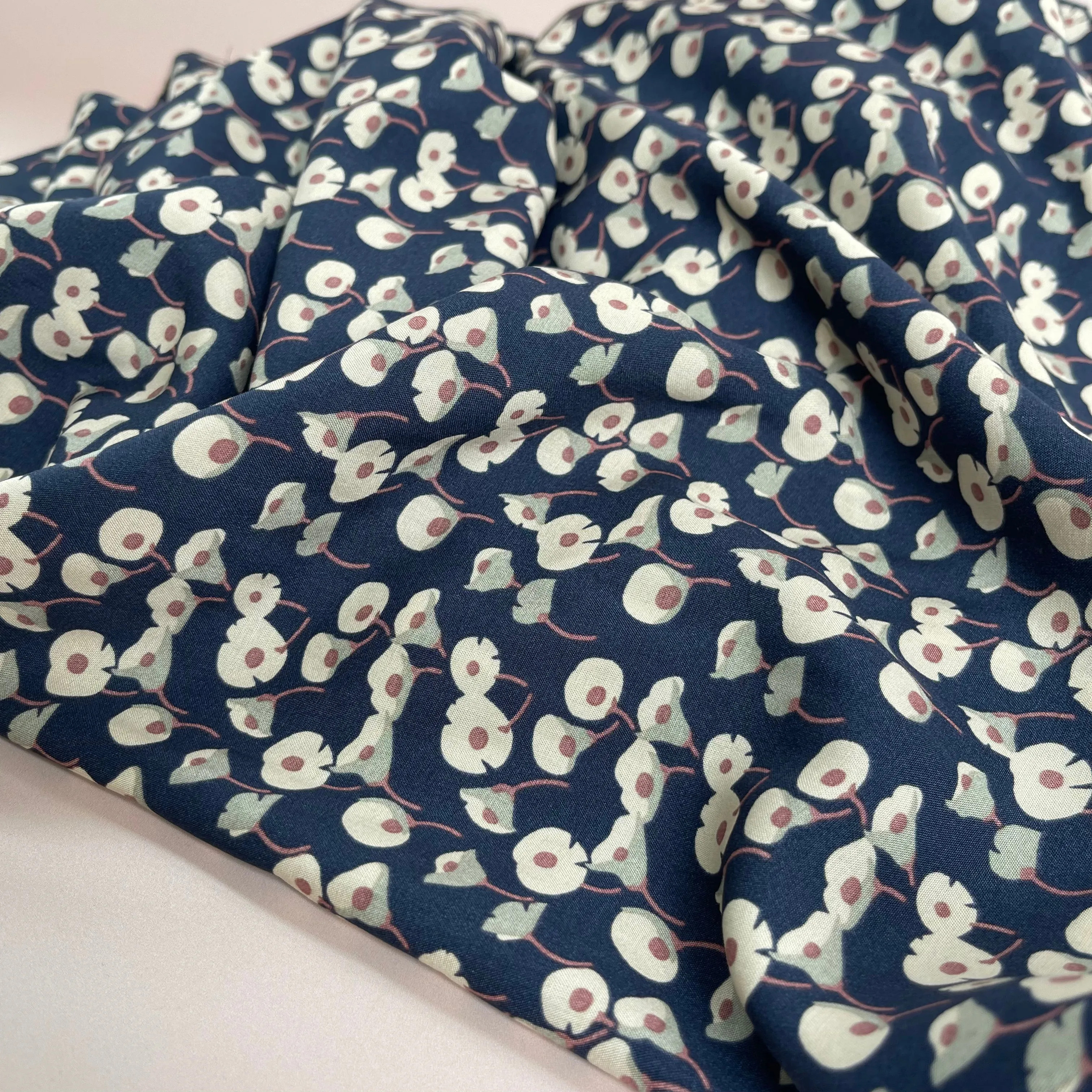 Calla Lily Denim Viscose Fabric