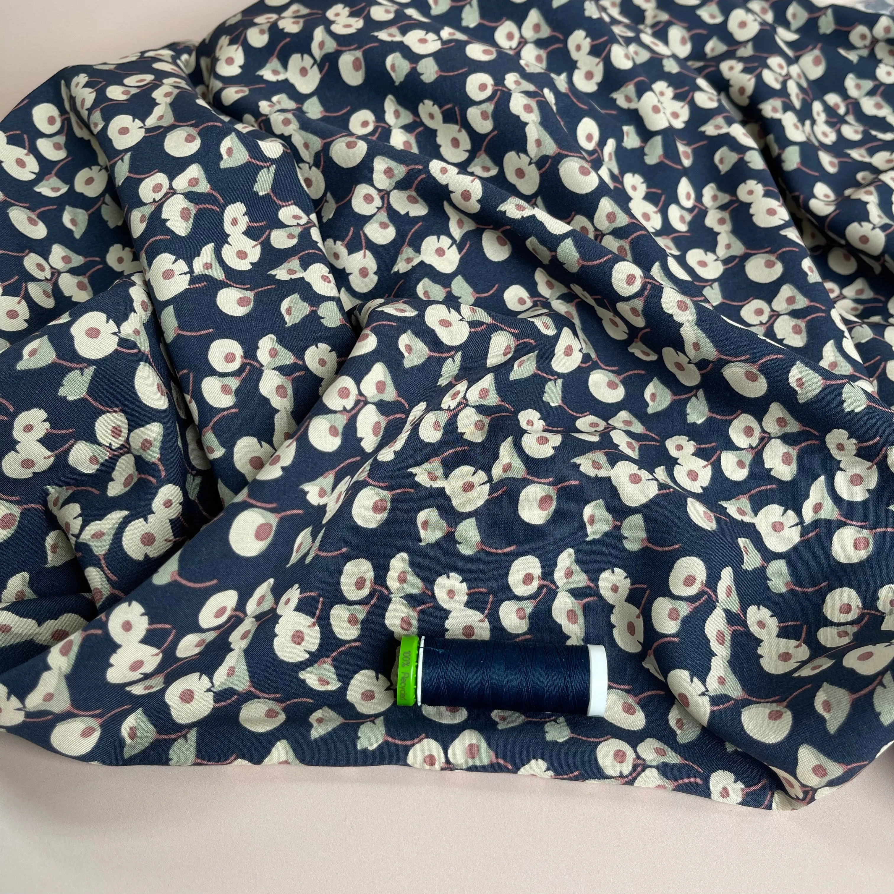 Calla Lily Denim Viscose Fabric