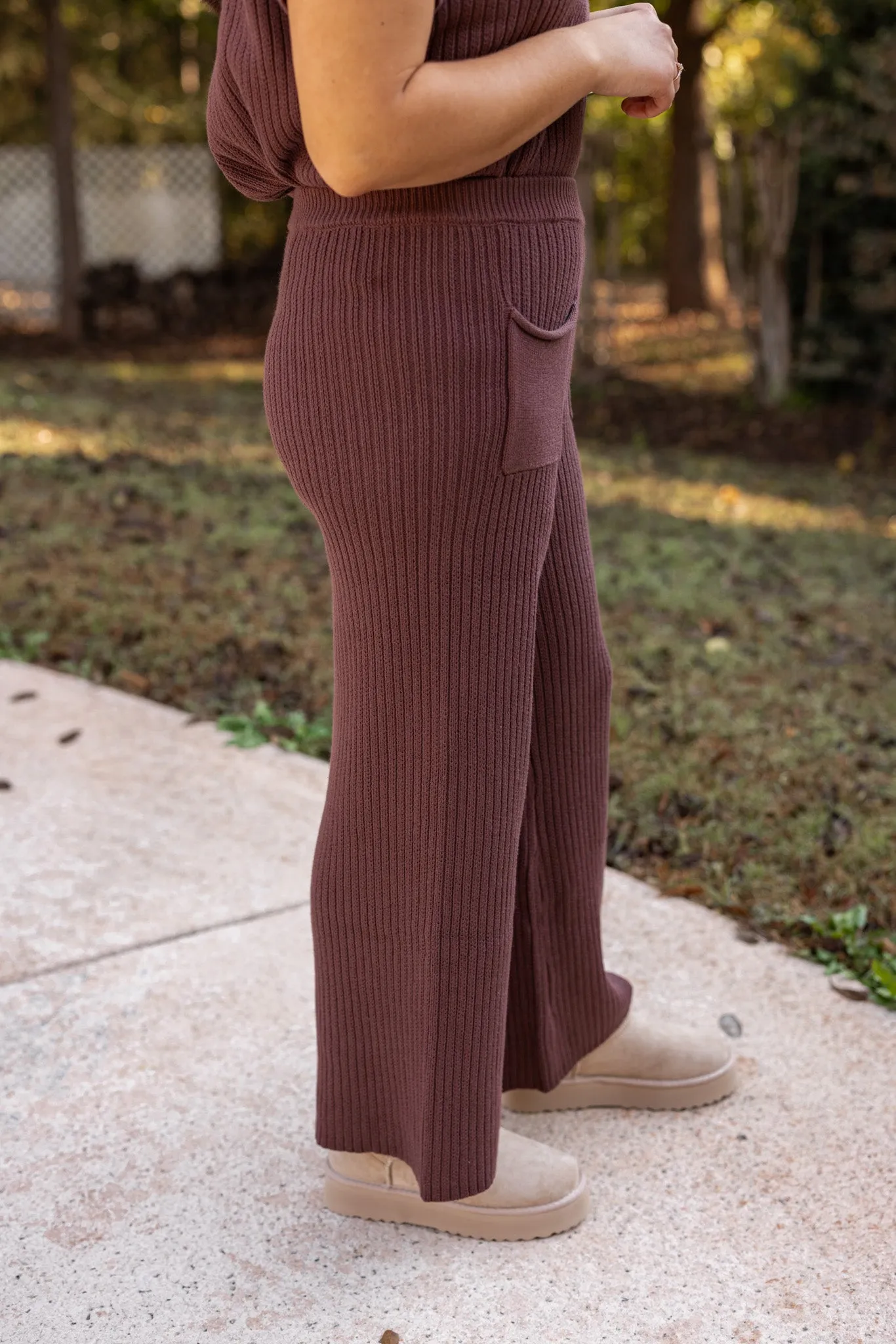 Casual Daydreams Chocolate Knit Pants