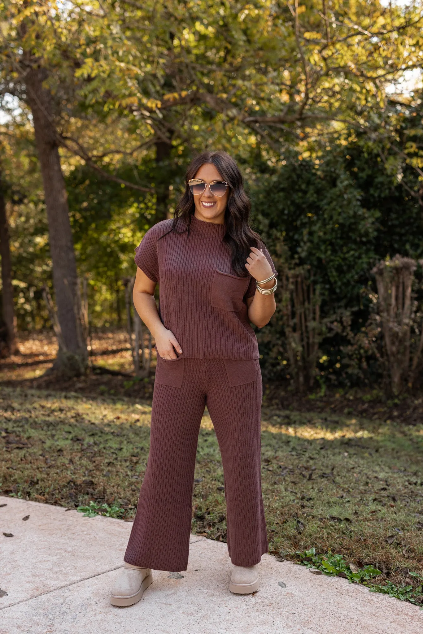 Casual Daydreams Chocolate Knit Pants