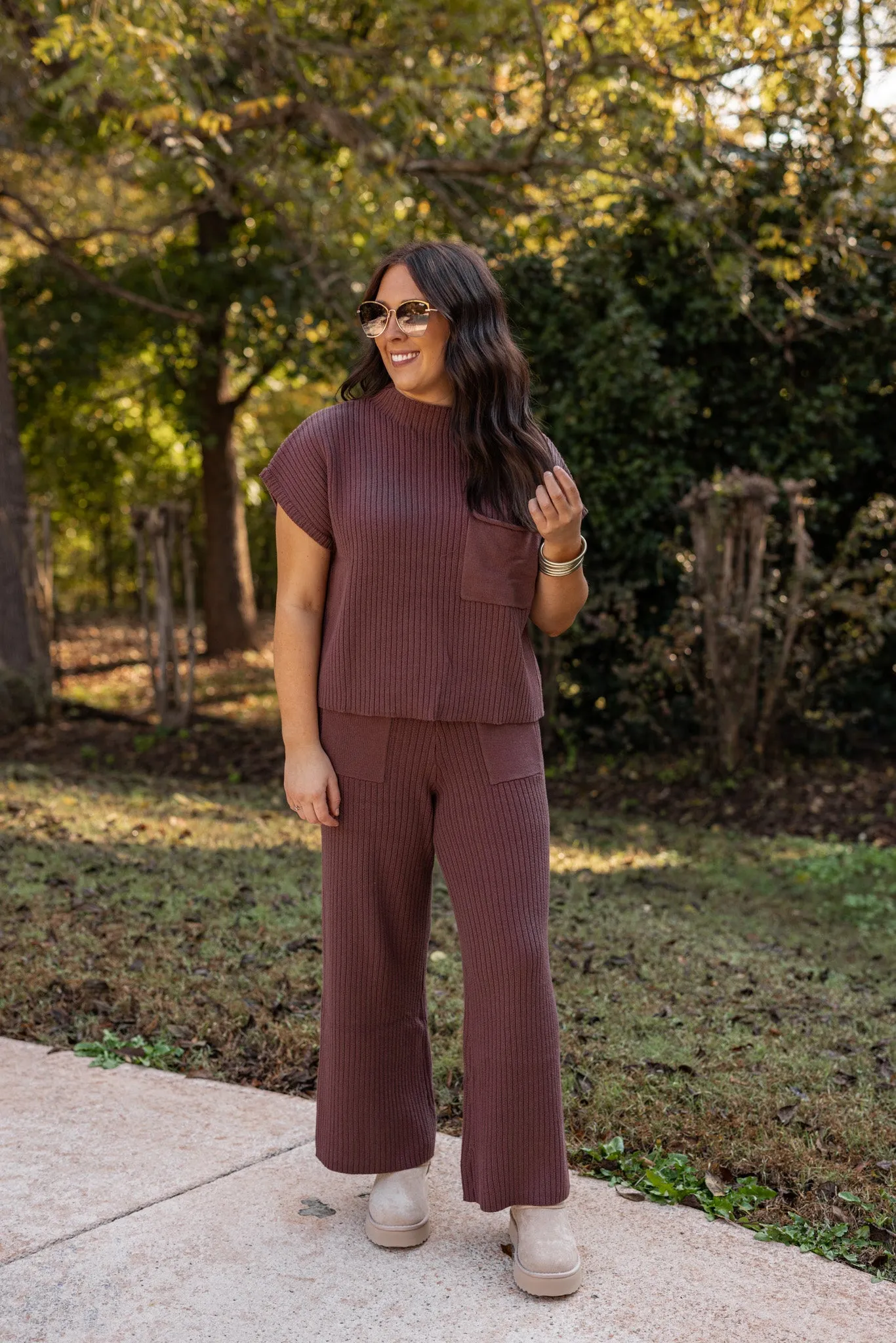Casual Daydreams Chocolate Knit Pants