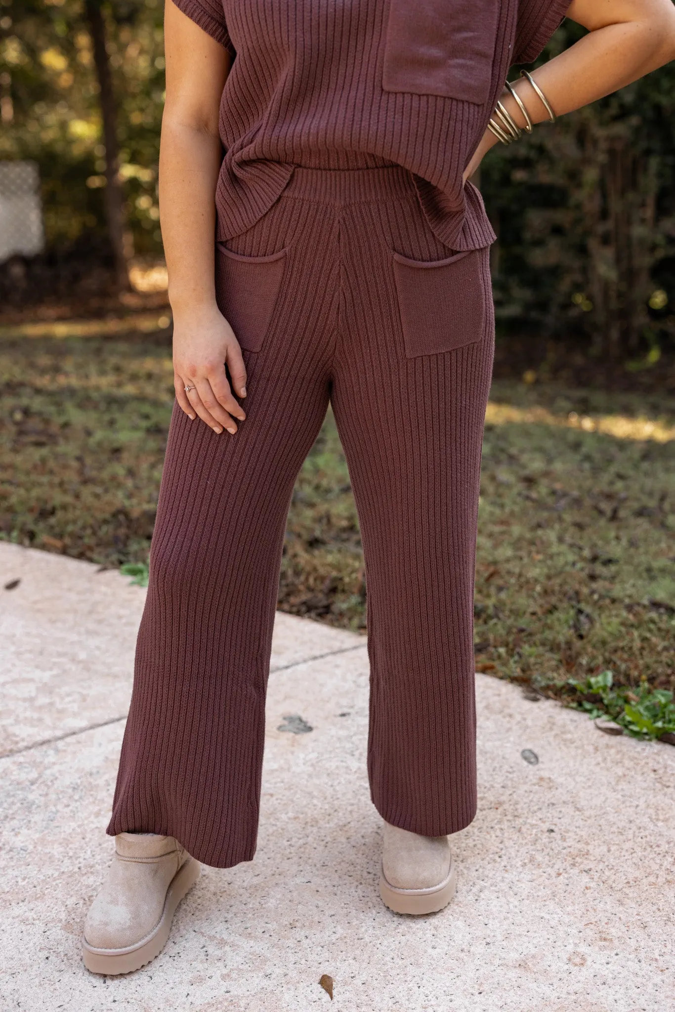 Casual Daydreams Chocolate Knit Pants