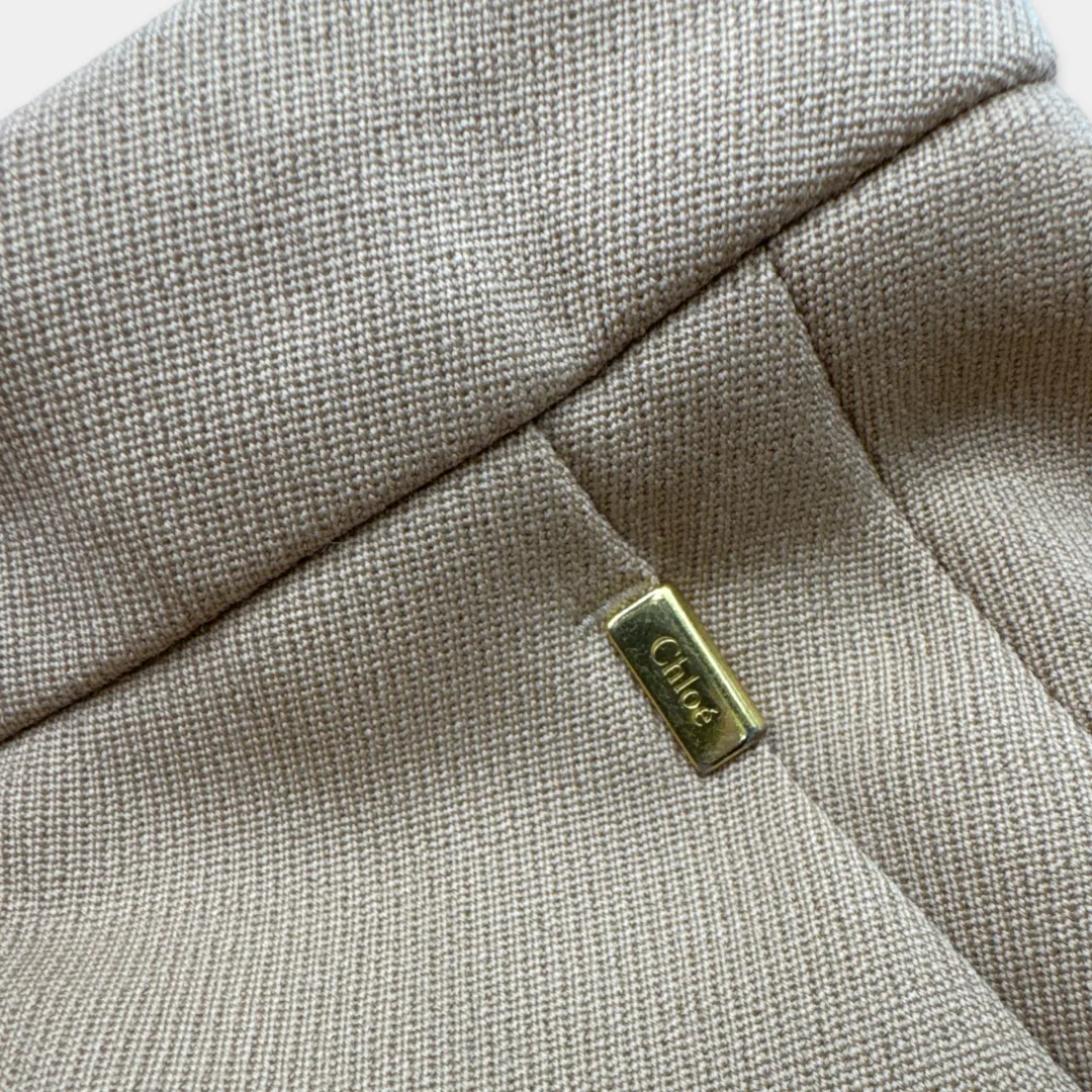 Chloé Women's Tan Wool Trousers