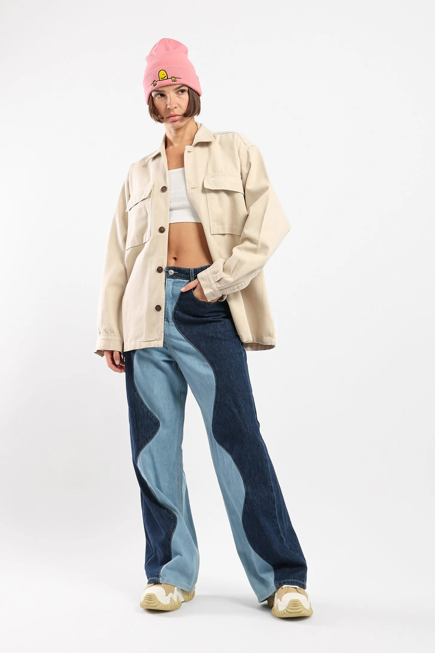 COLOR BLOCK JEANS - BLUE