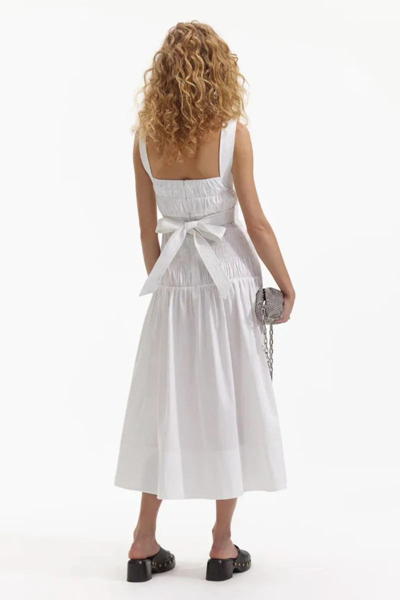 Cotton Midi Dress - White
