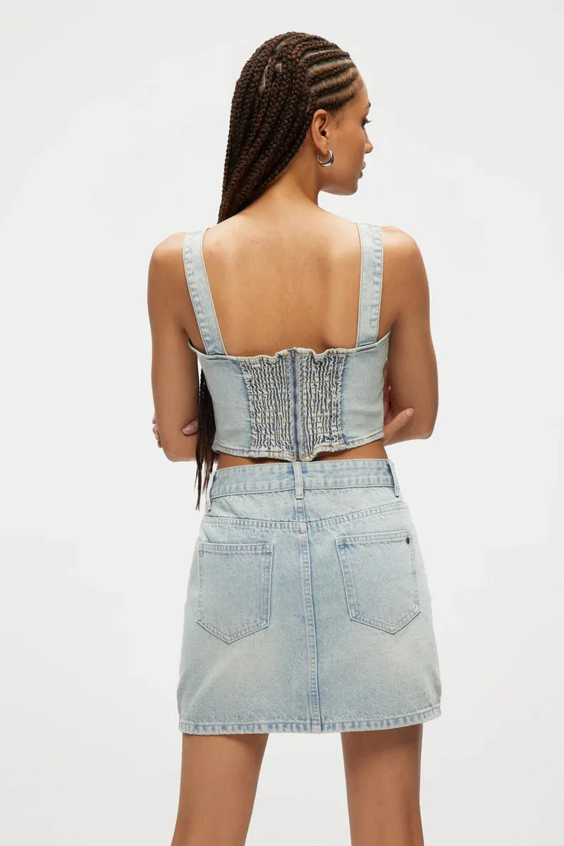 Denim Bustier | Light Blue