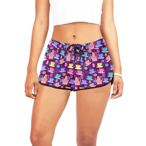 Disney Alice In Wonderland Mad Tea Party Women's Relaxed Shorts