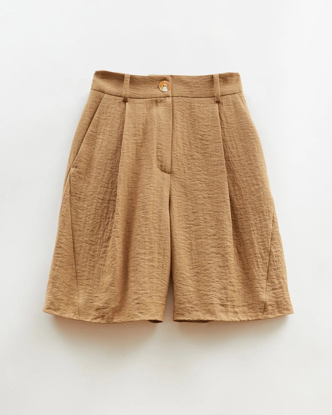 Doris Shorts Viscose Linen Blend Caramel
