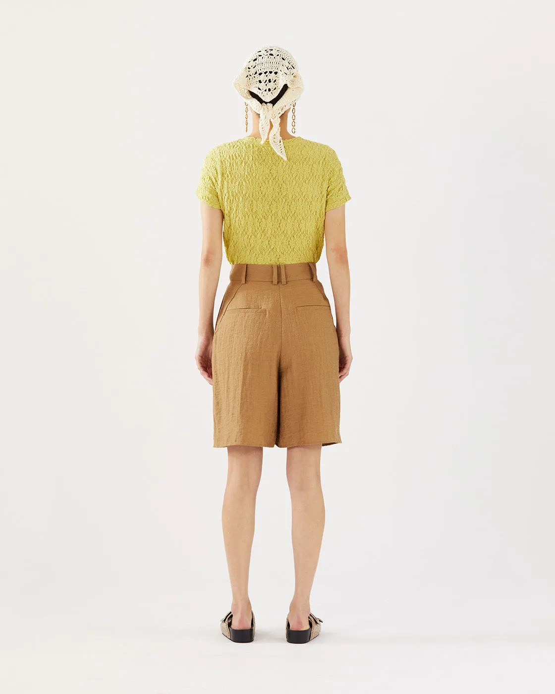 Doris Shorts Viscose Linen Blend Caramel