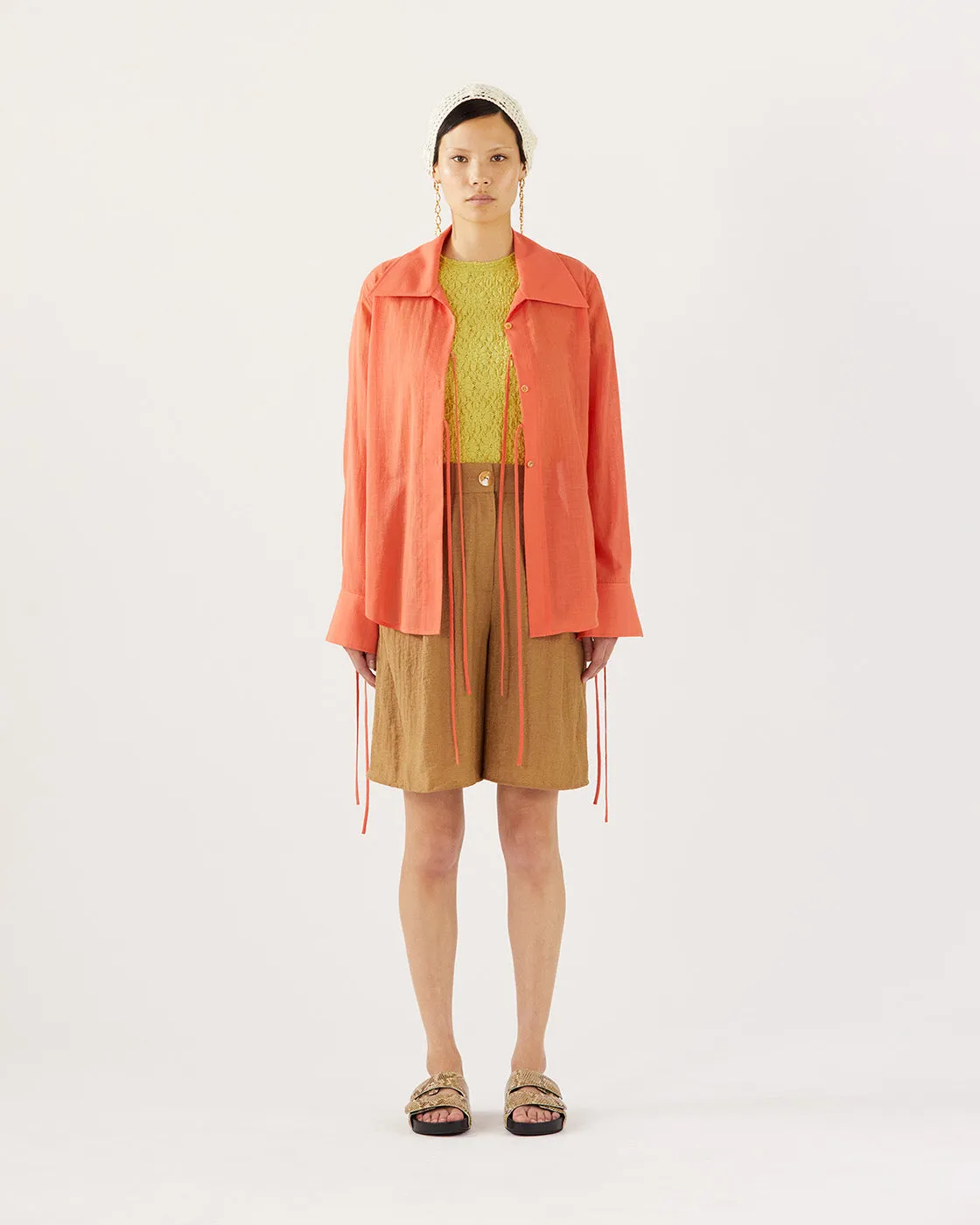 Doris Shorts Viscose Linen Blend Caramel