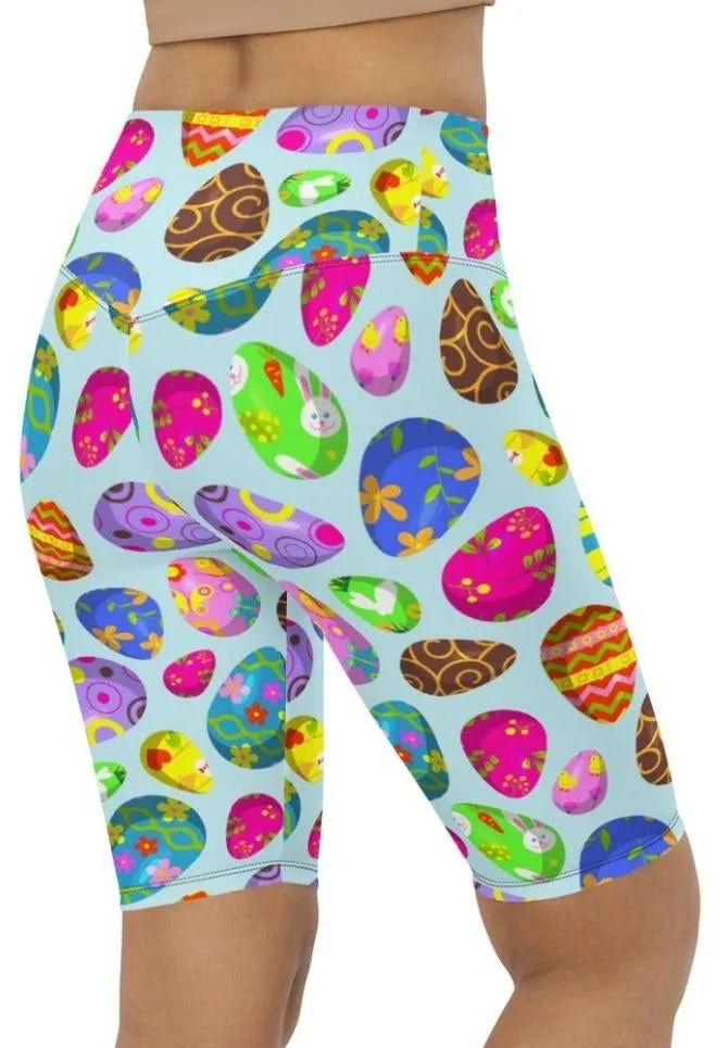 Easter Egg Pattern Biker Shorts