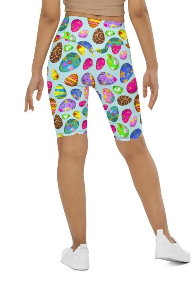 Easter Egg Pattern Biker Shorts