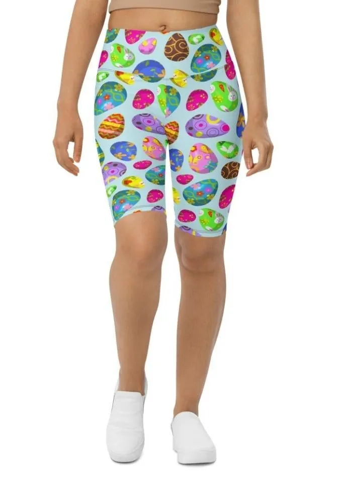 Easter Egg Pattern Biker Shorts