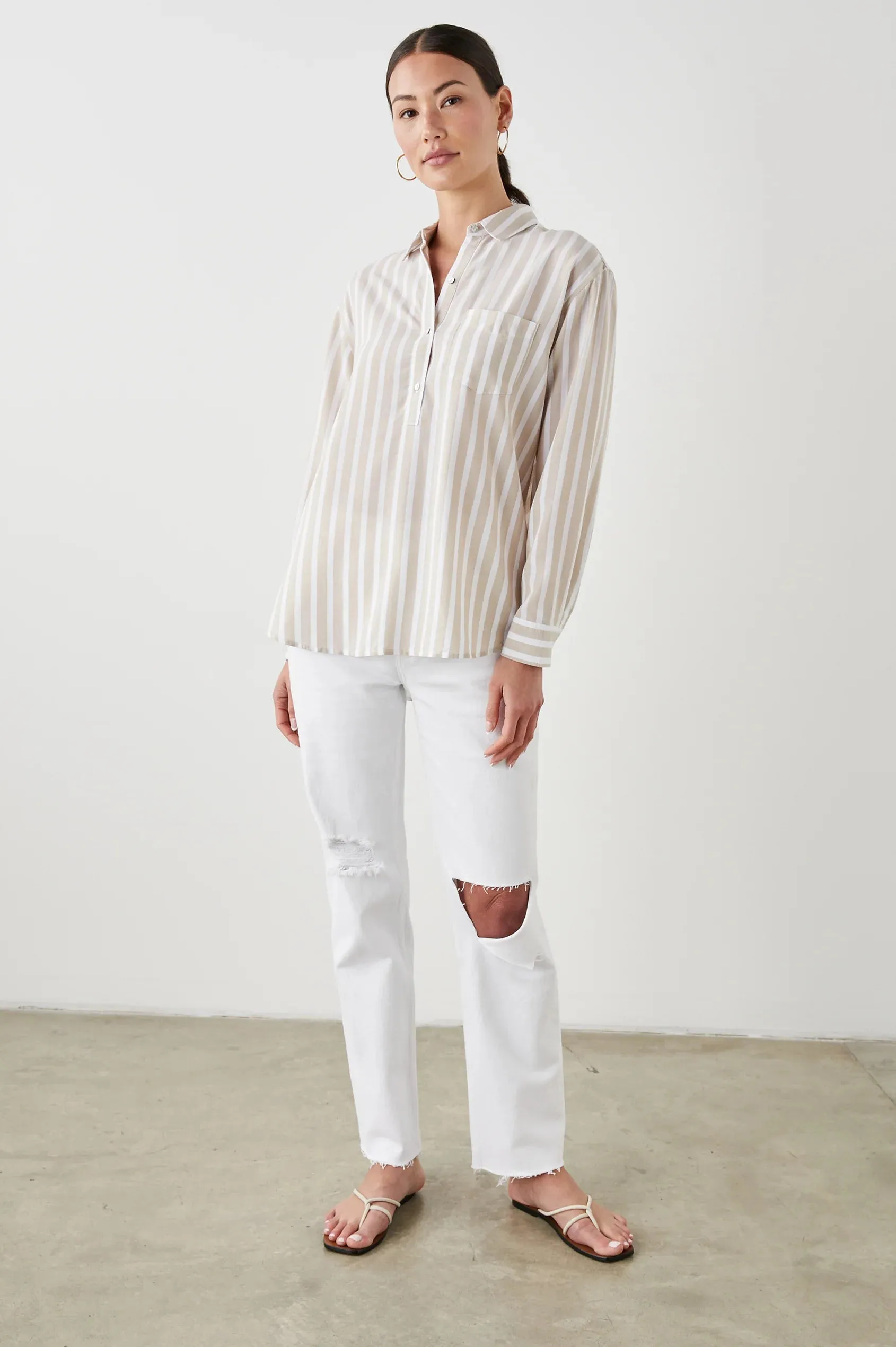 Elle Shirt - Natural Stripe