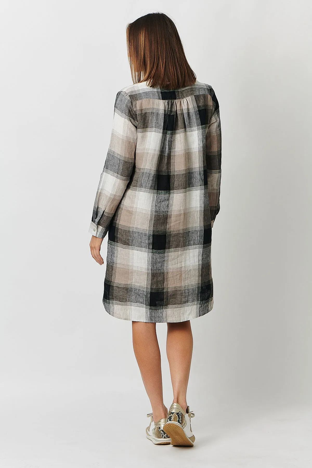 GA313 Shift Dress in Lentil Plaid