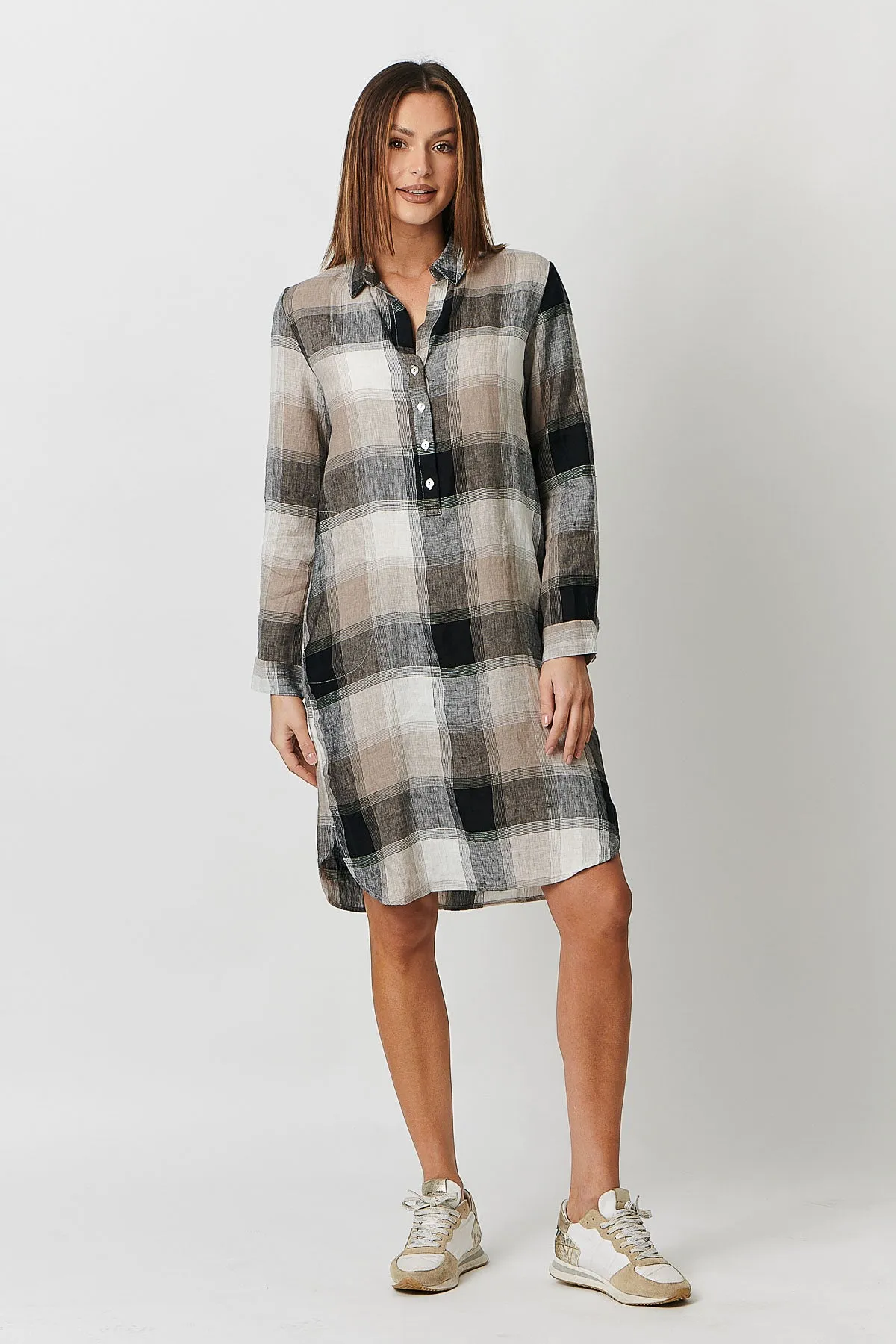 GA313 Shift Dress in Lentil Plaid