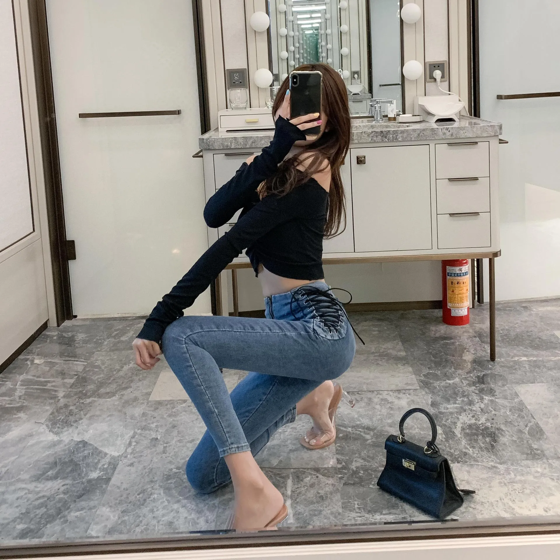 High Waist Slim Skinny Cropped Pencil Pants - GlamzLife