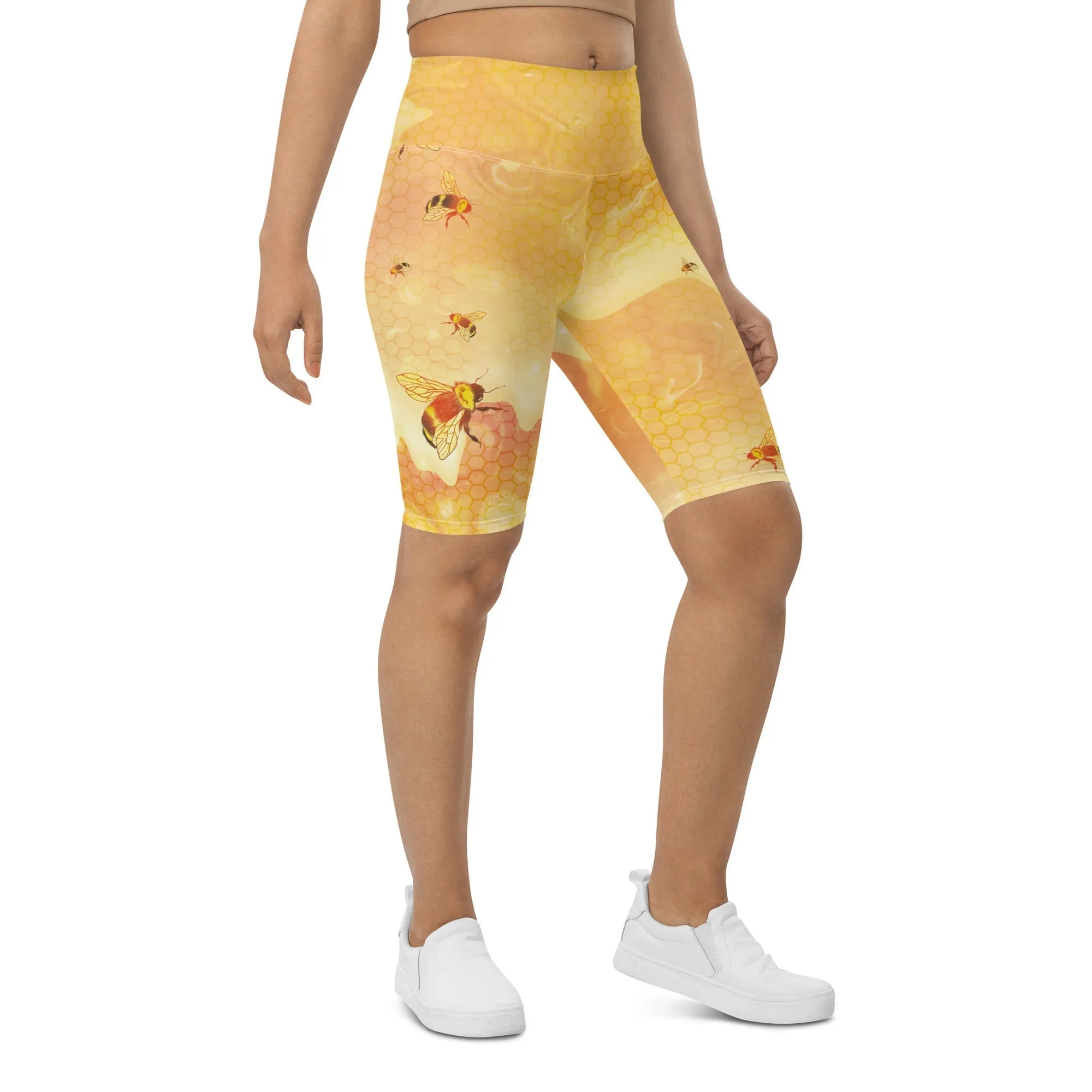 Honey Bee Biker Shorts