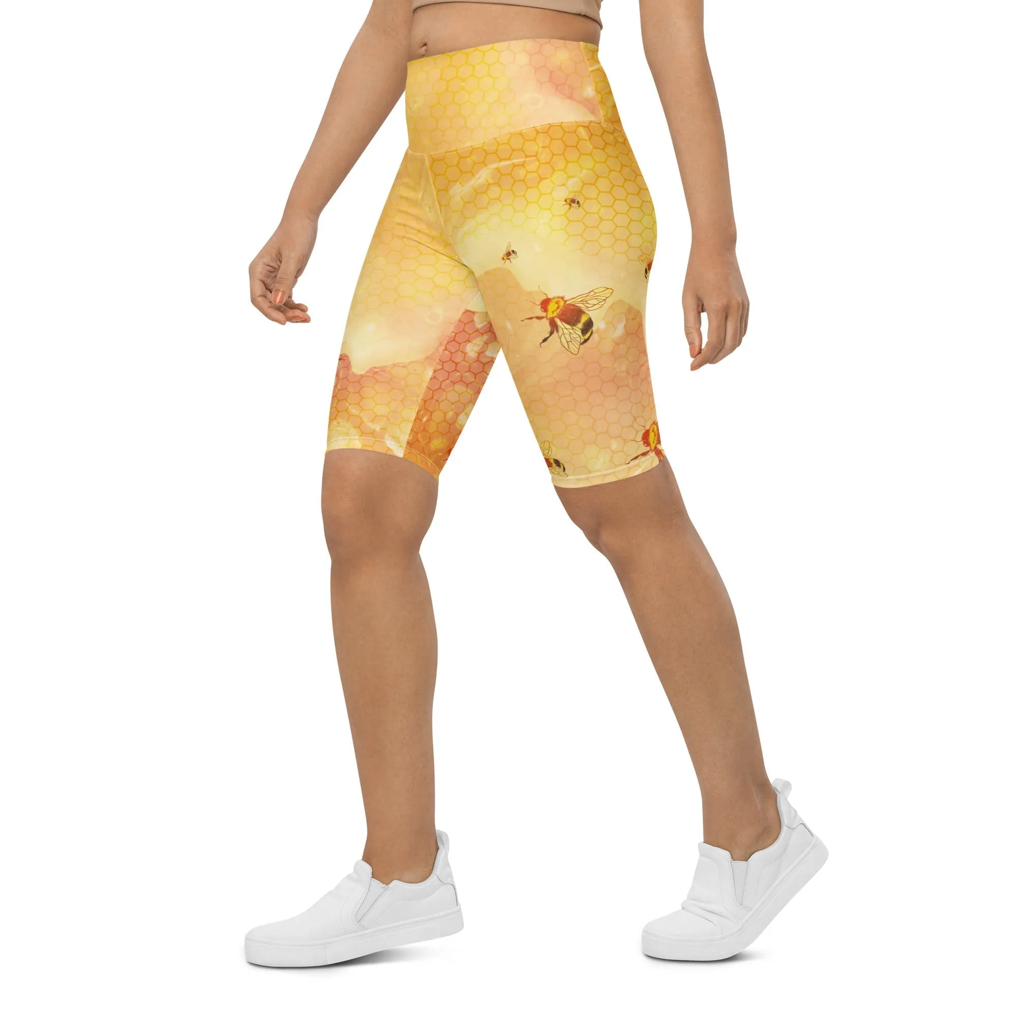 Honey Bee Biker Shorts