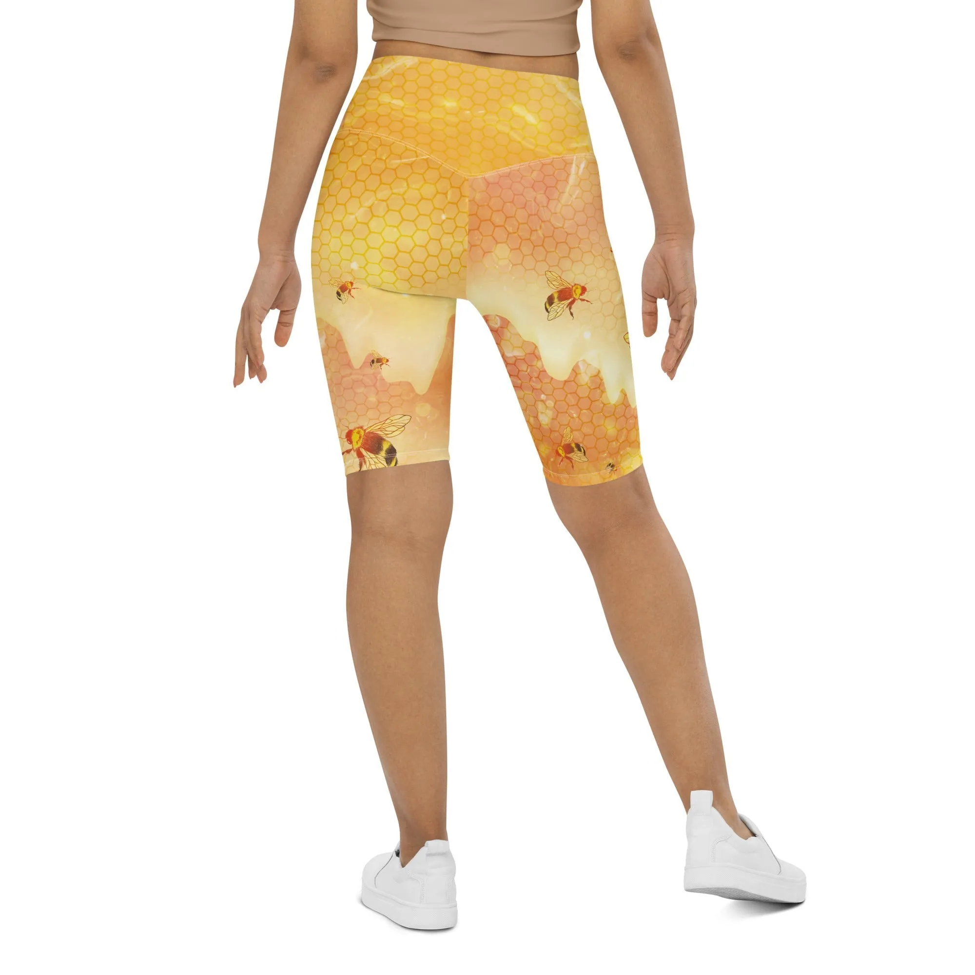Honey Bee Biker Shorts